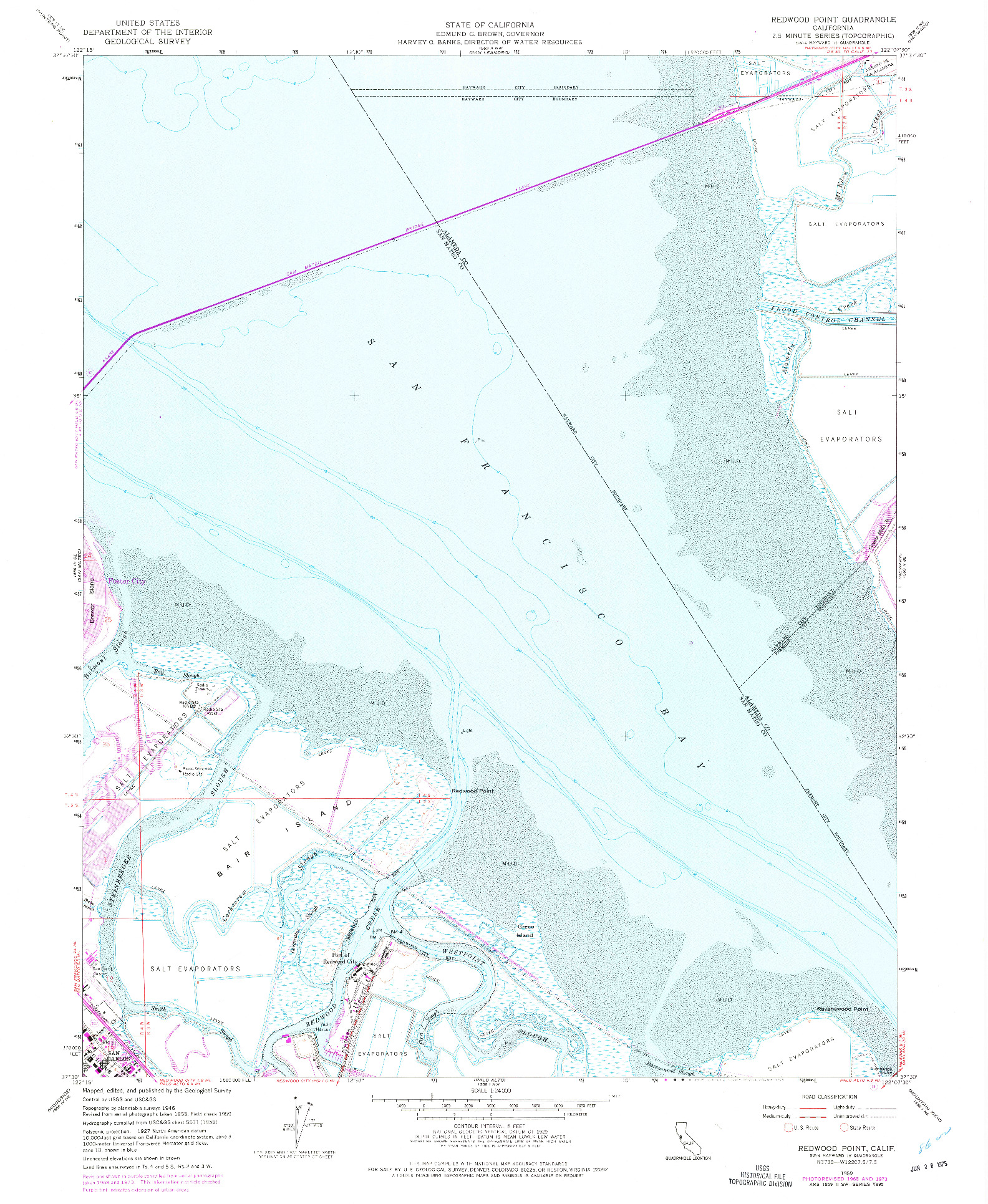 USGS 1:24000-SCALE QUADRANGLE FOR REDWOOD POINT, CA 1959