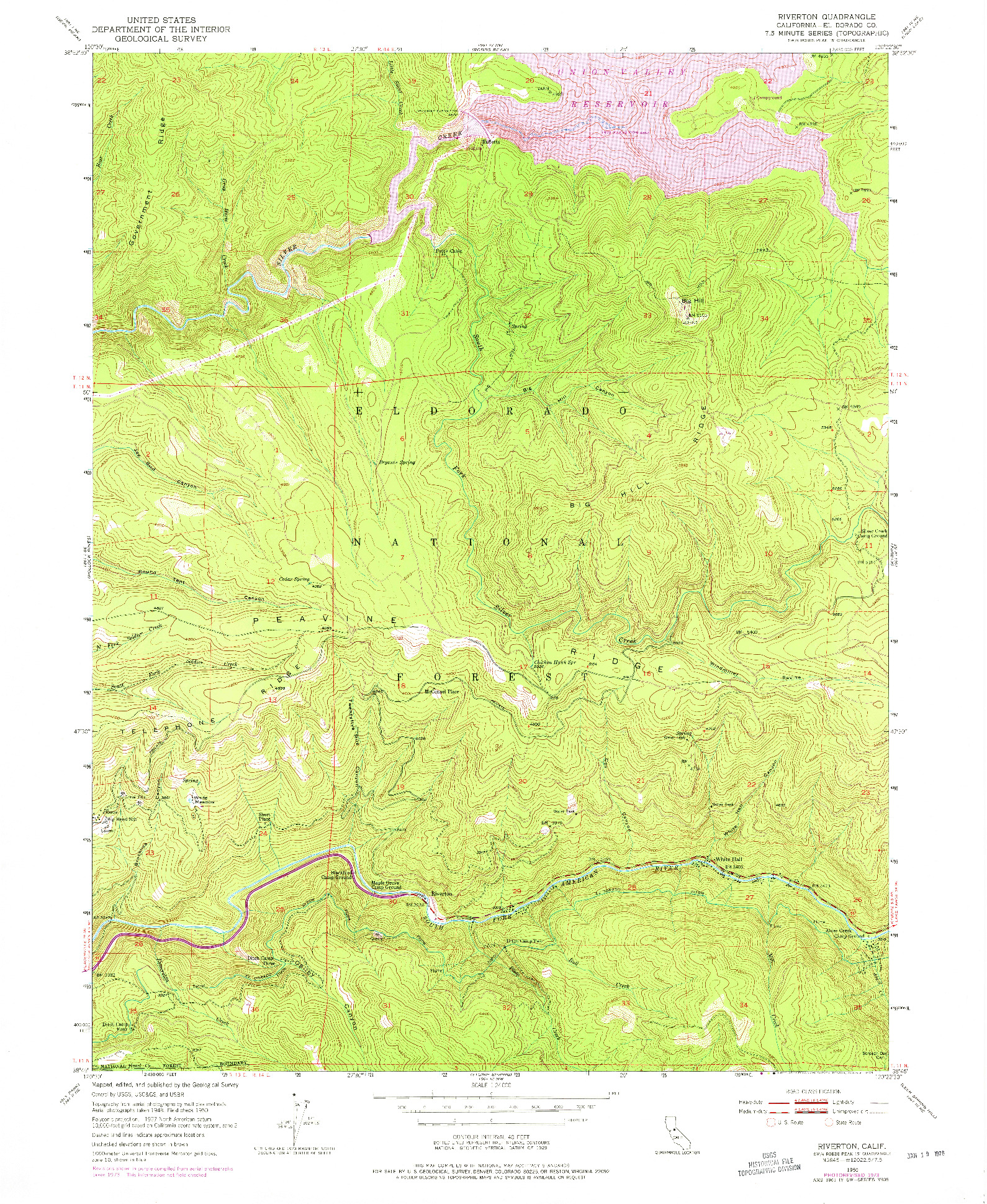 USGS 1:24000-SCALE QUADRANGLE FOR RIVERTON, CA 1950