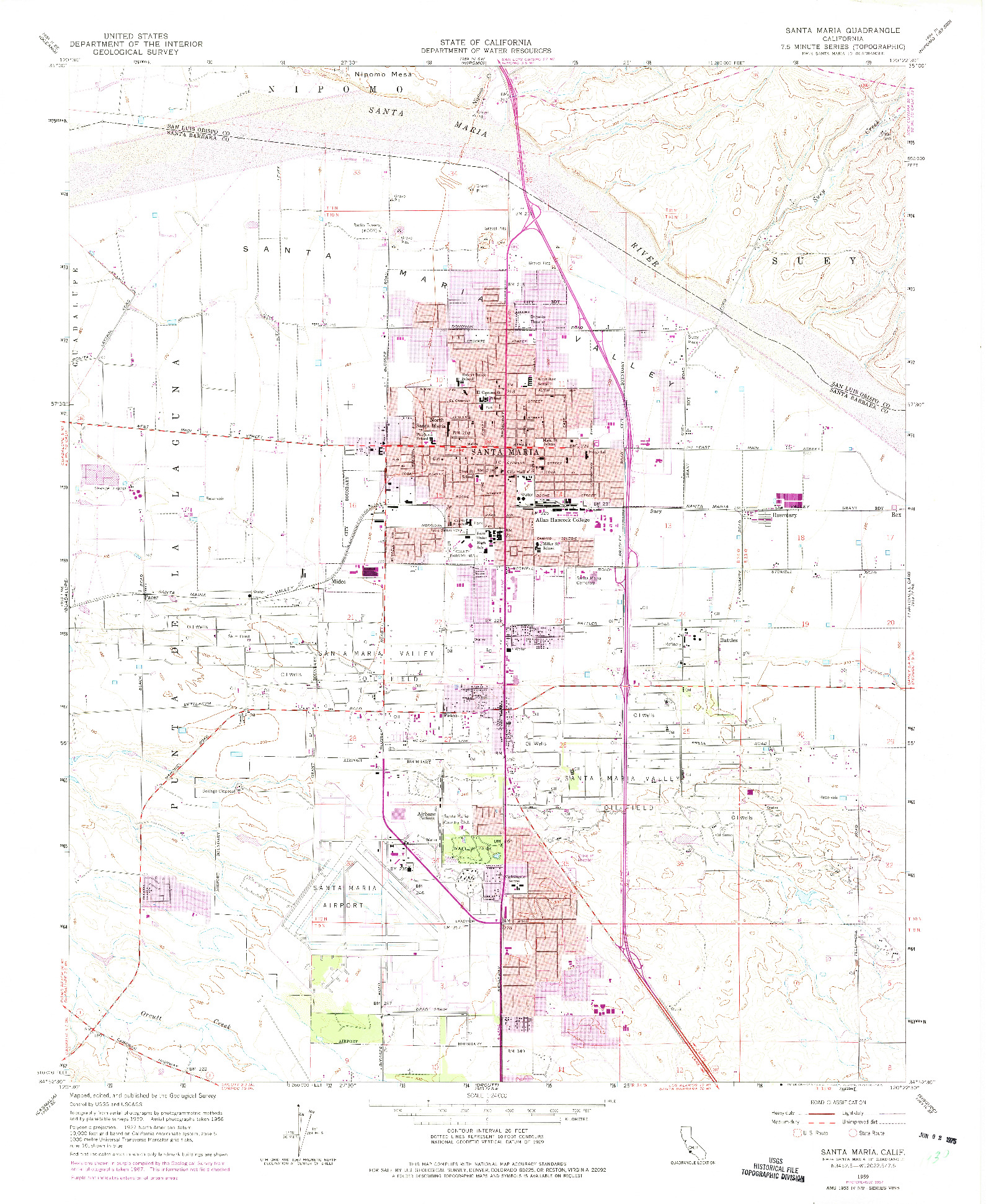 USGS 1:24000-SCALE QUADRANGLE FOR SANTA MARIA, CA 1959