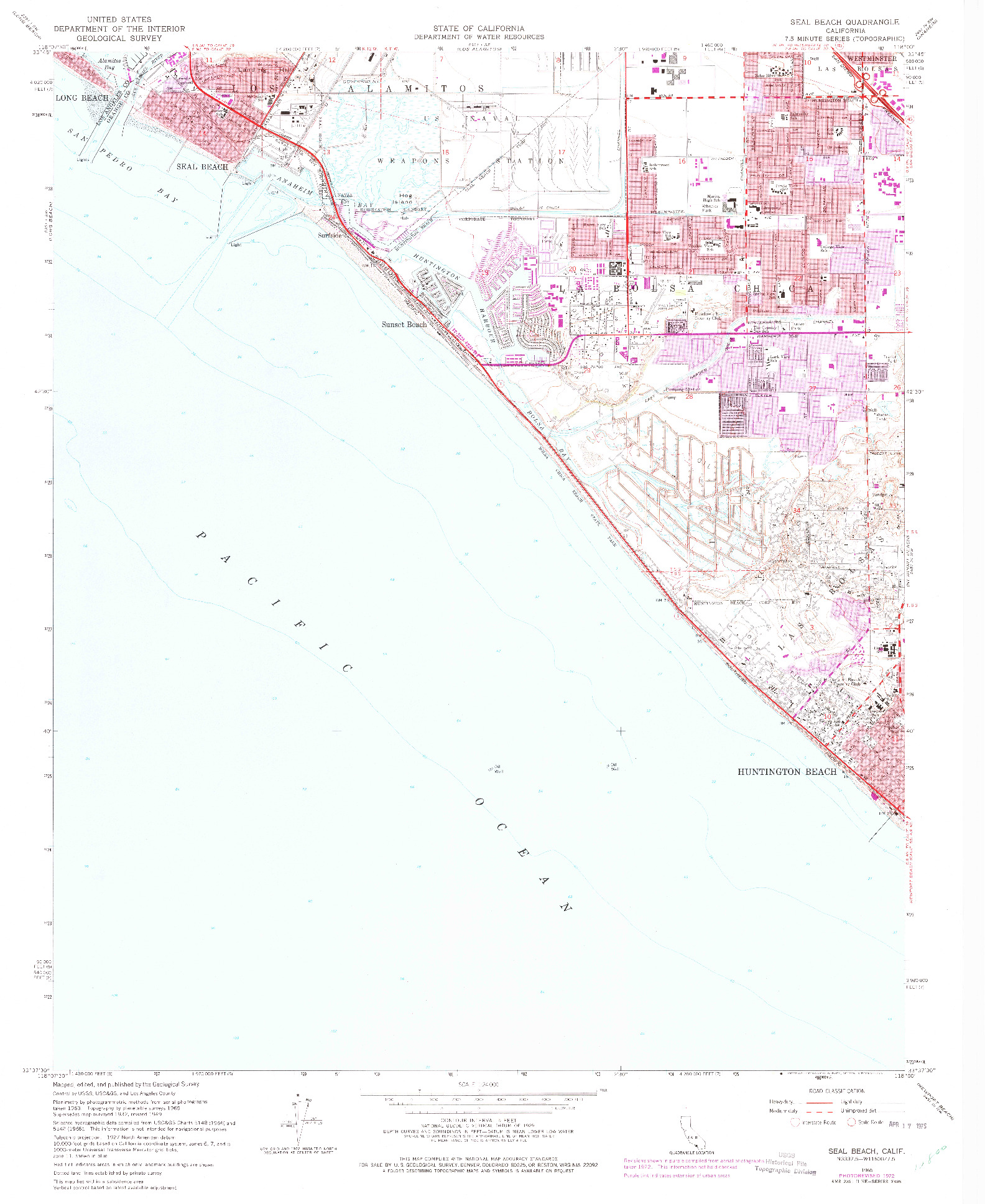 USGS 1:24000-SCALE QUADRANGLE FOR SEAL BEACH, CA 1965