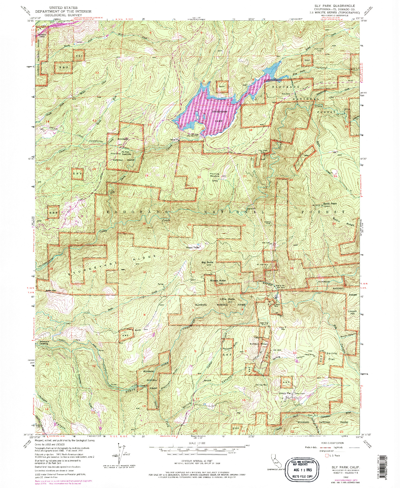 USGS 1:24000-SCALE QUADRANGLE FOR SLY PARK, CA 1952