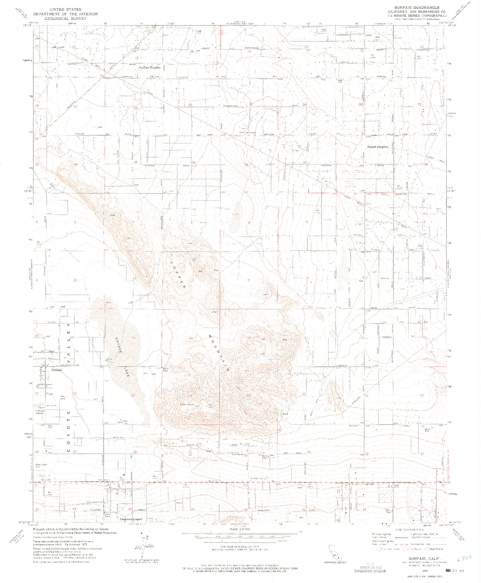 USGS 1:24000-SCALE QUADRANGLE FOR SUNFAIR, CA 1972