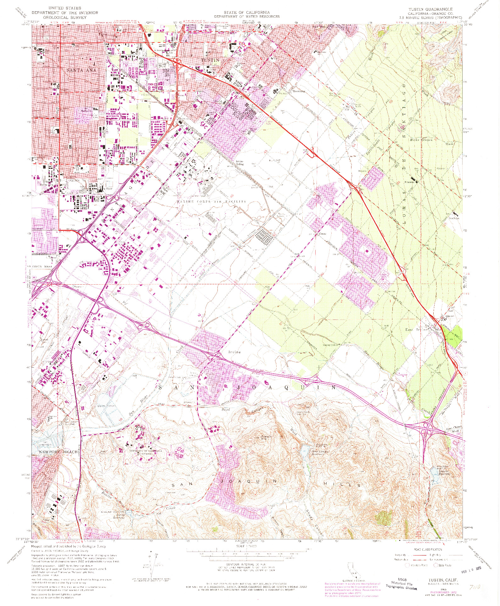 USGS 1:24000-SCALE QUADRANGLE FOR TUSTIN, CA 1962