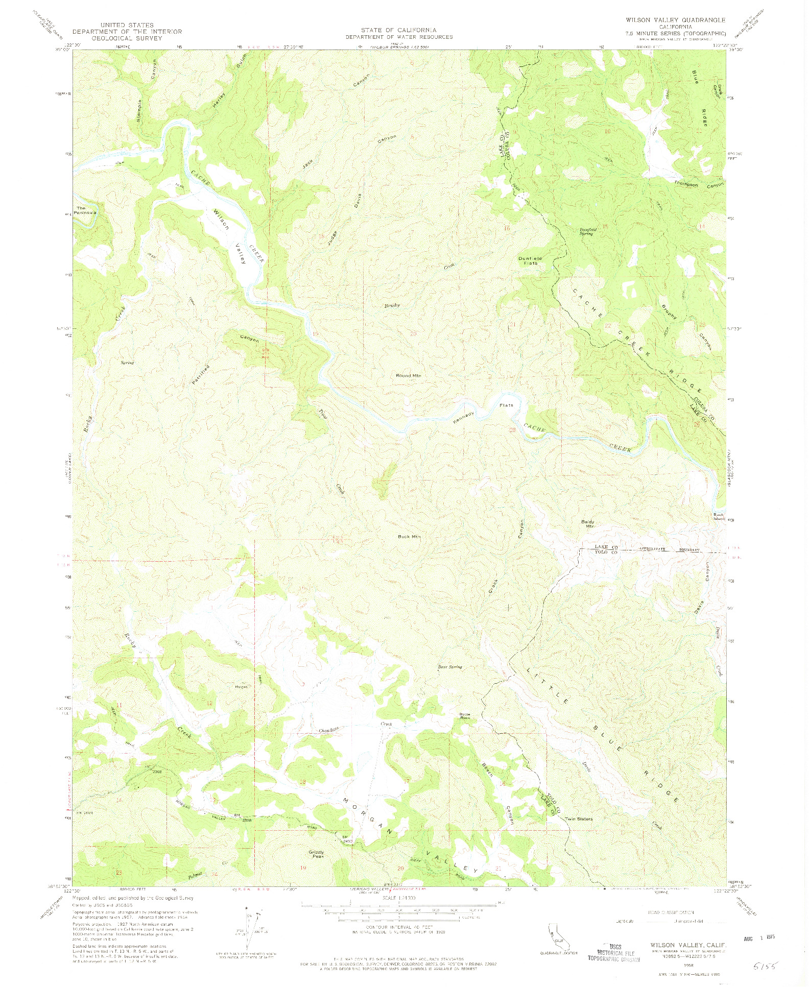 USGS 1:24000-SCALE QUADRANGLE FOR WILSON VALLEY, CA 1958