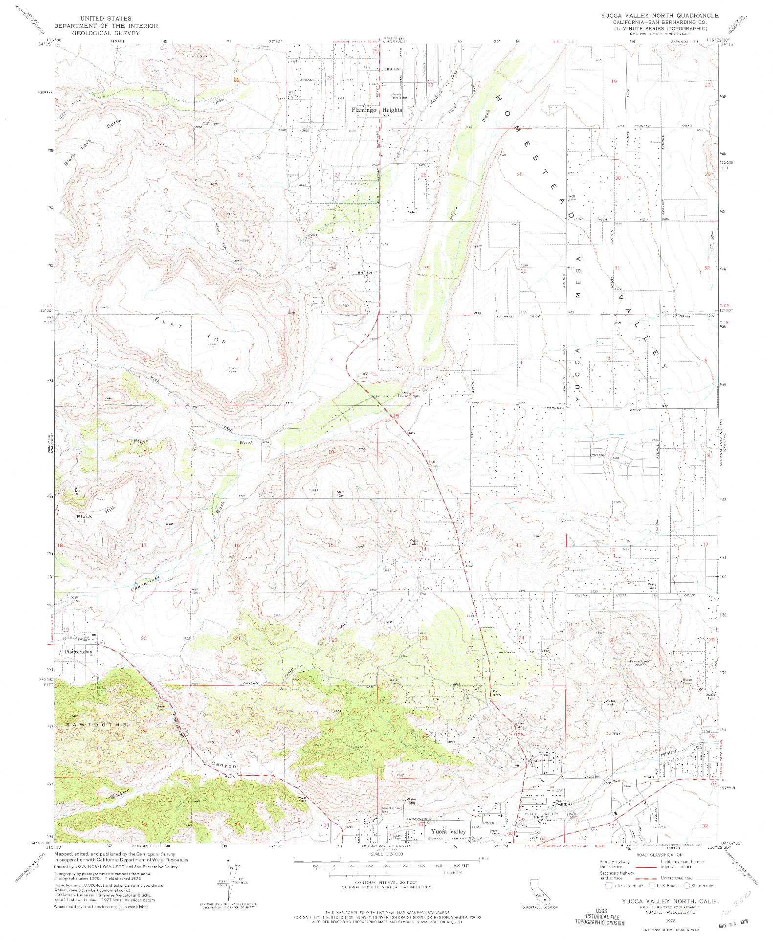 USGS 1:24000-SCALE QUADRANGLE FOR YUCCA VALLEY NORTH, CA 1972