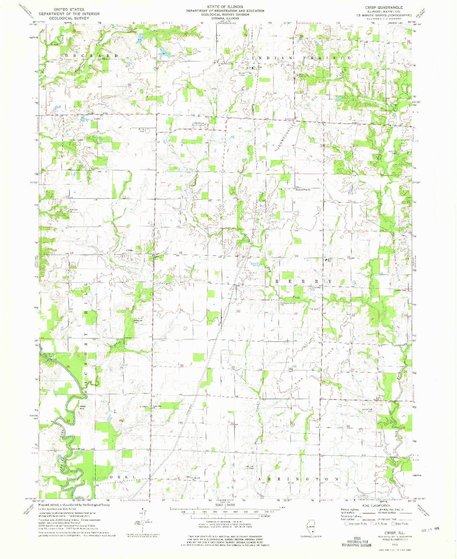 USGS 1:24000-SCALE QUADRANGLE FOR CRISP, IL 1973