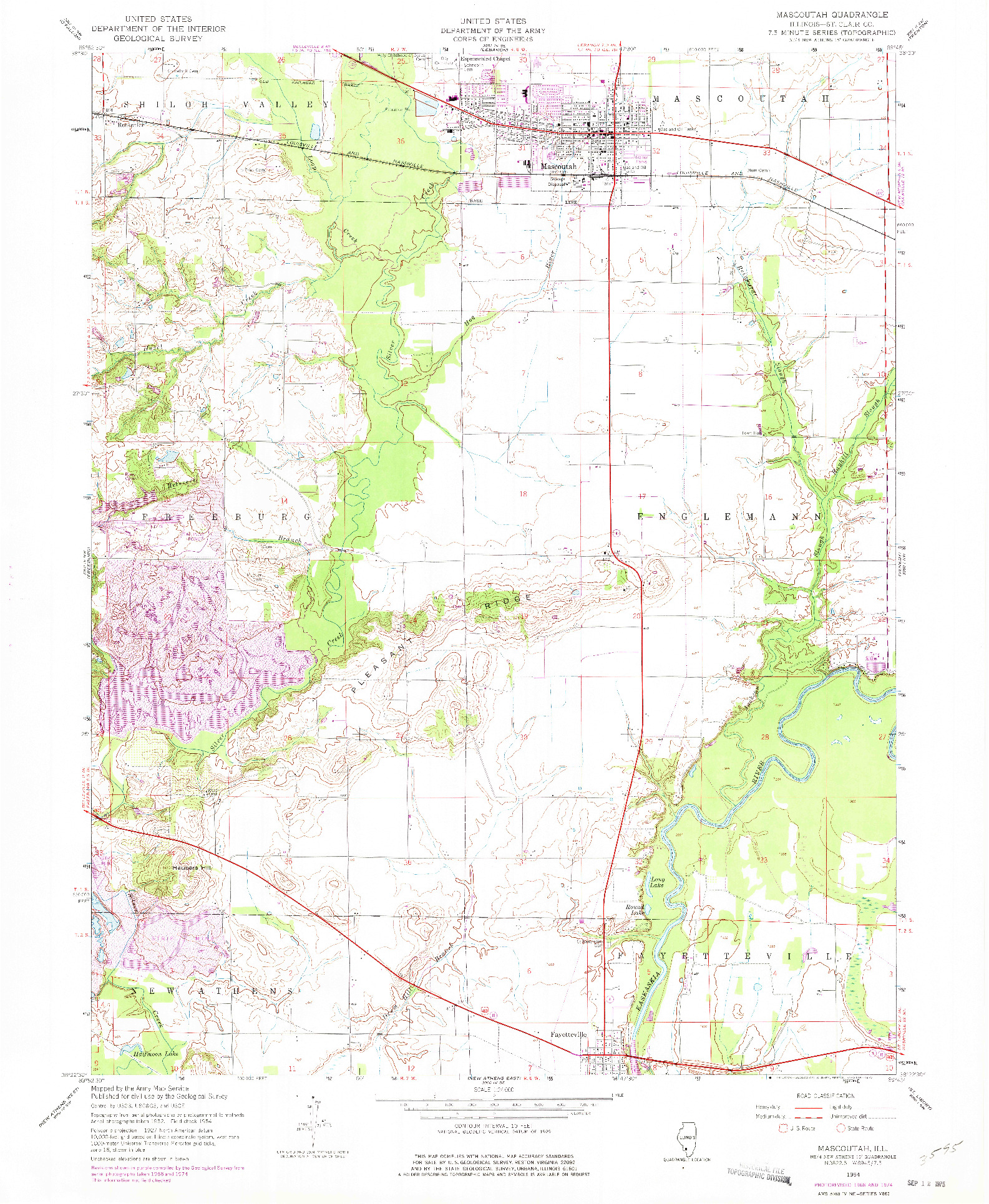 USGS 1:24000-SCALE QUADRANGLE FOR MASCOUTAH, IL 1954