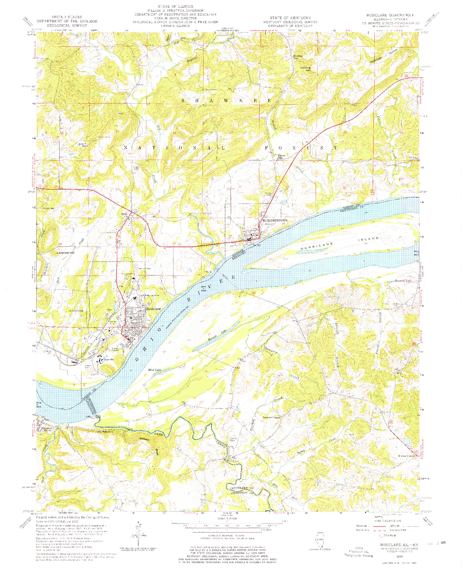 USGS 1:24000-SCALE QUADRANGLE FOR ROSICLARE, IL 1959