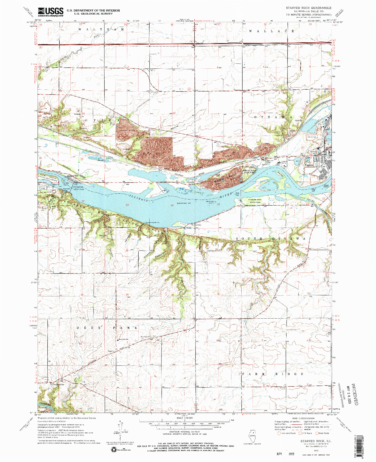 USGS 1:24000-SCALE QUADRANGLE FOR STARVED ROCK, IL 1970