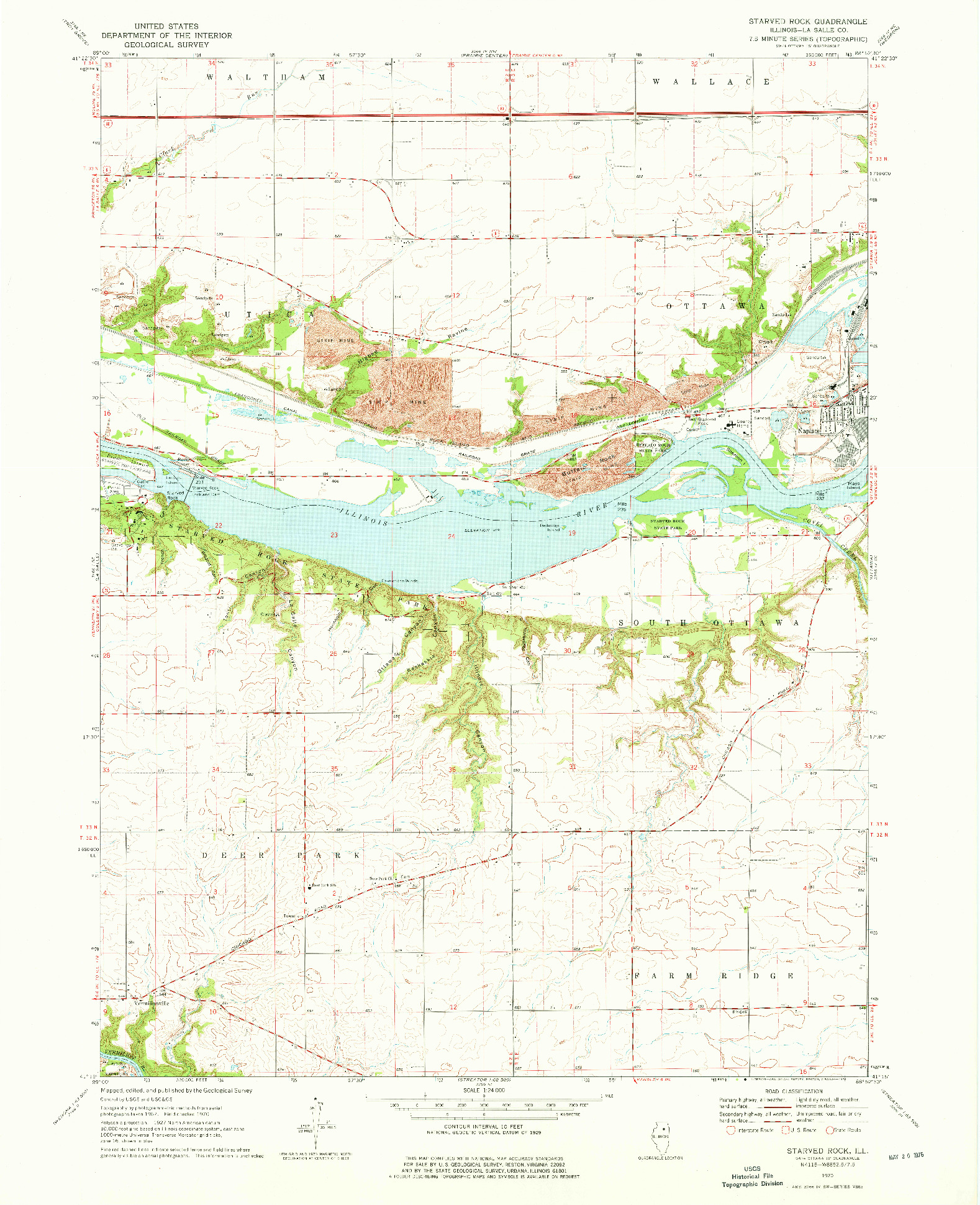 USGS 1:24000-SCALE QUADRANGLE FOR STARVED ROCK, IL 1970