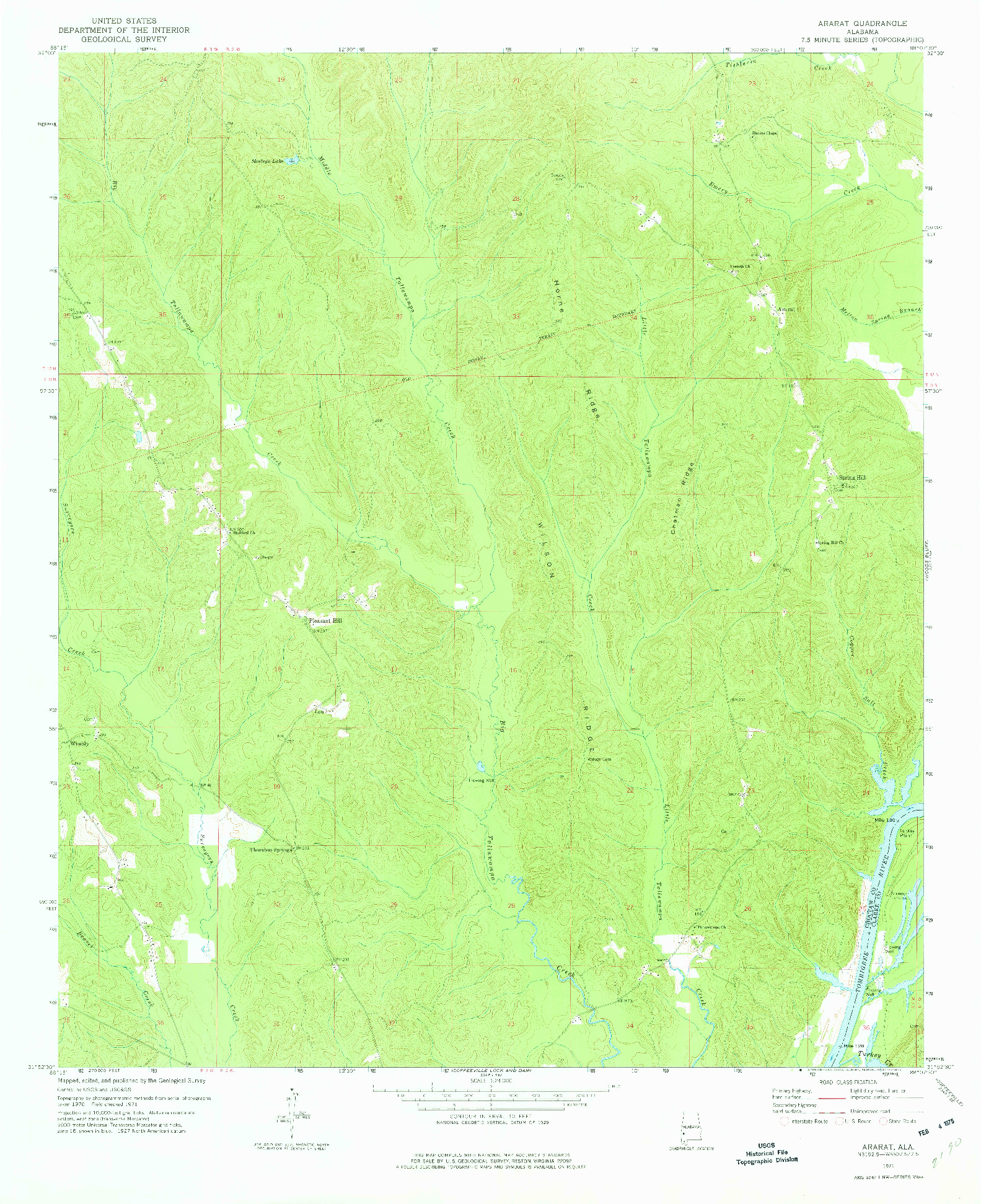 USGS 1:24000-SCALE QUADRANGLE FOR ARARAT, AL 1971