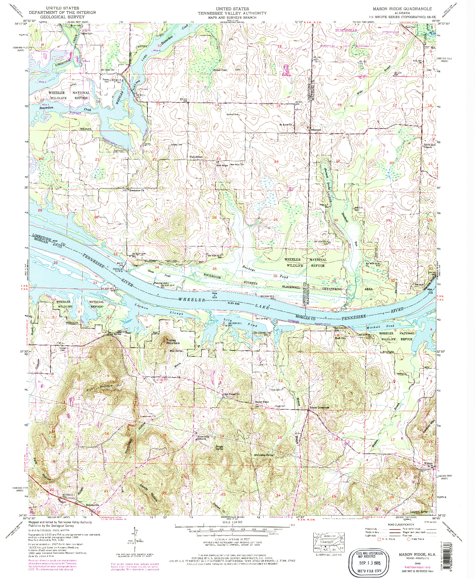 USGS 1:24000-SCALE QUADRANGLE FOR MASON RIDGE, AL 1949