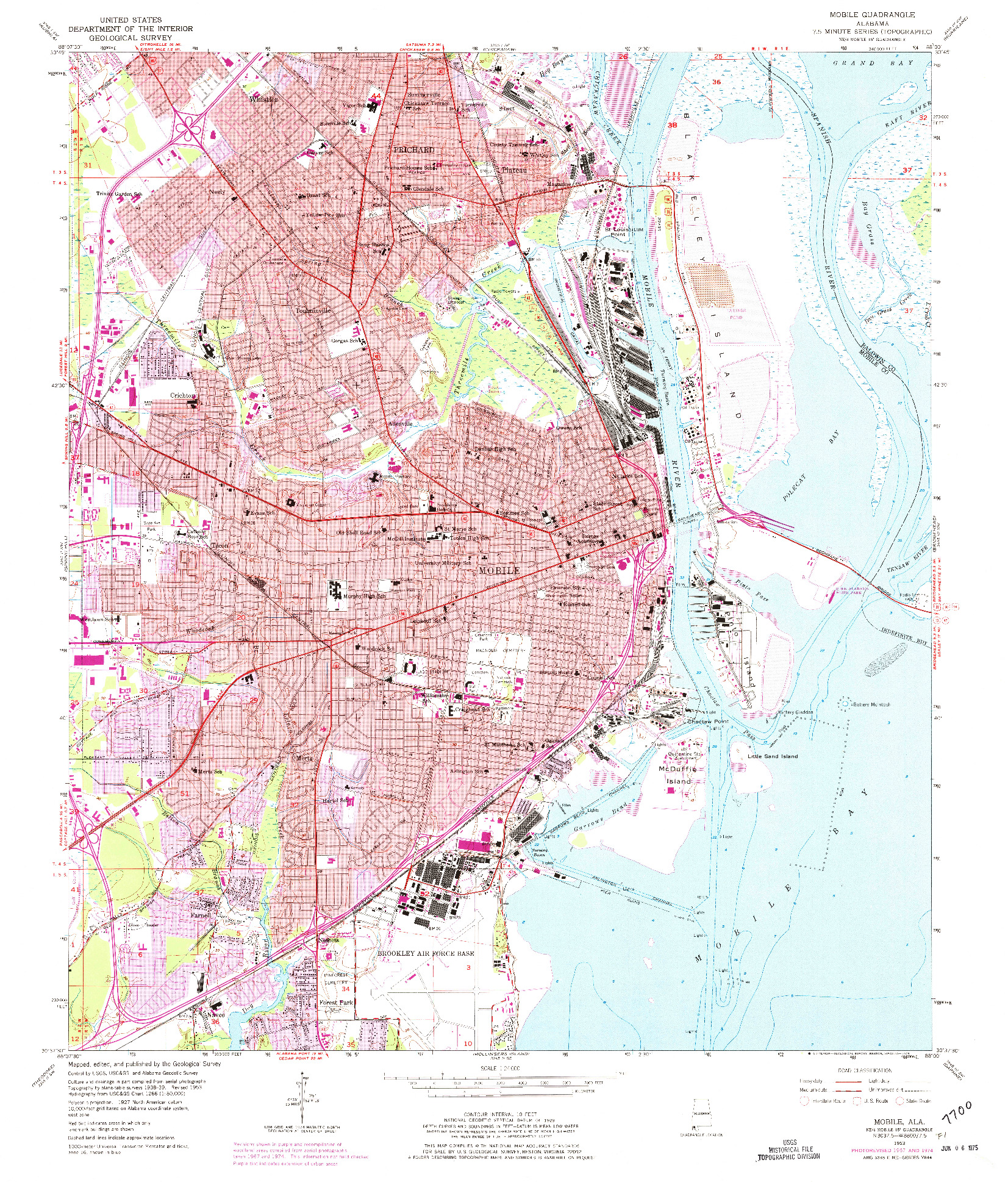 USGS 1:24000-SCALE QUADRANGLE FOR MOBILE, AL 1953