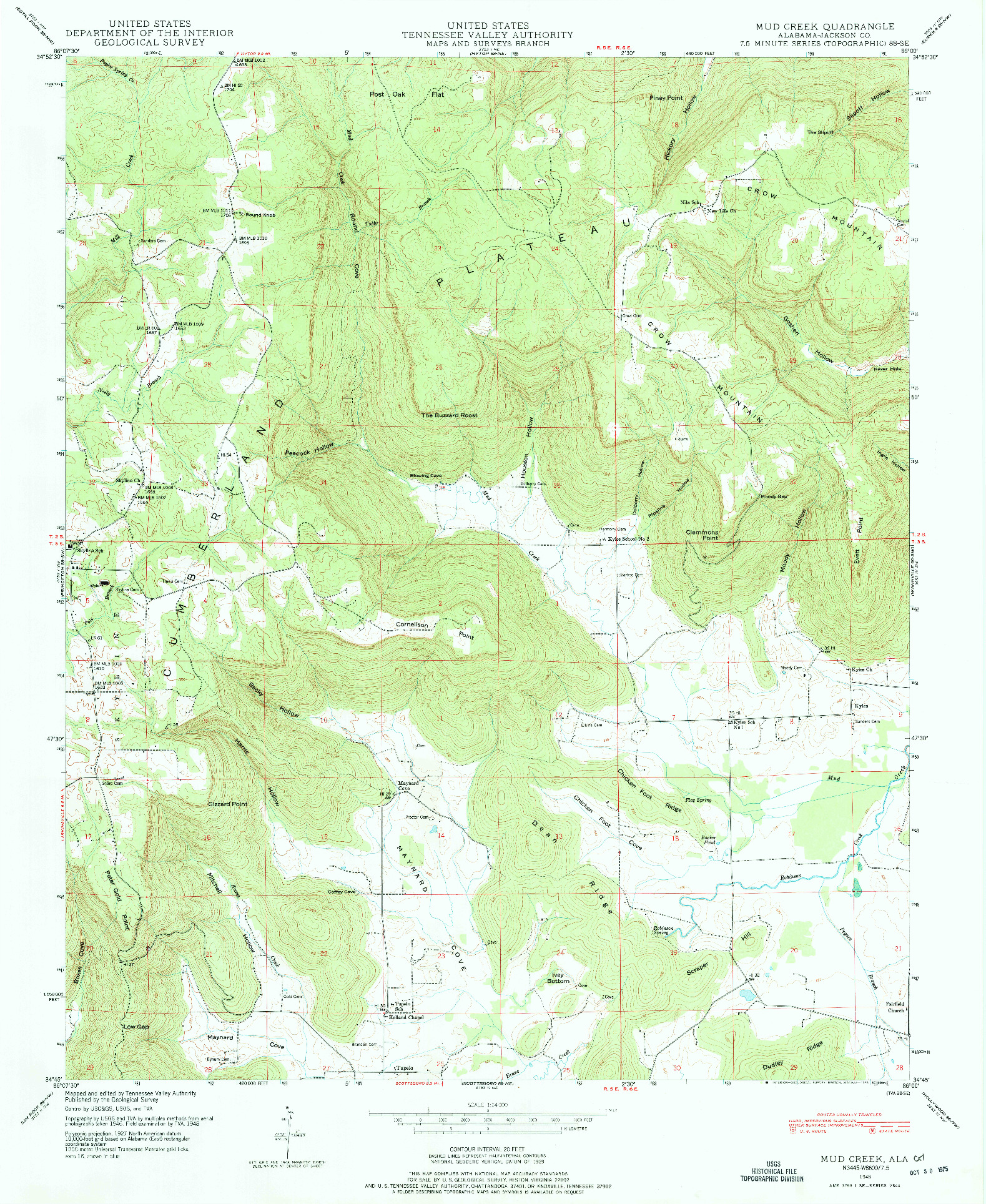 USGS 1:24000-SCALE QUADRANGLE FOR MUD CREEK, AL 1948