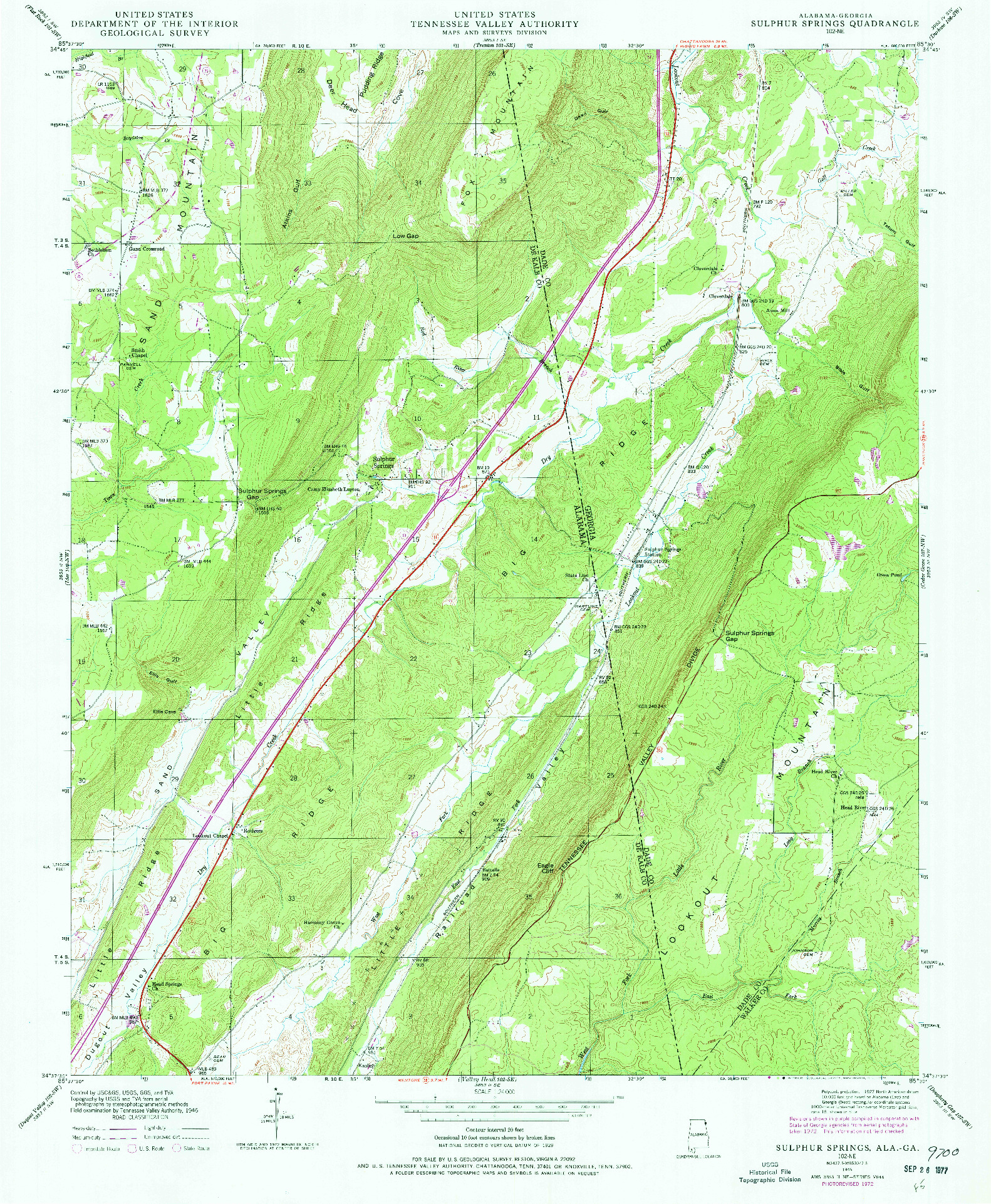 USGS 1:24000-SCALE QUADRANGLE FOR SULPHUR SPRINGS, AL 1946