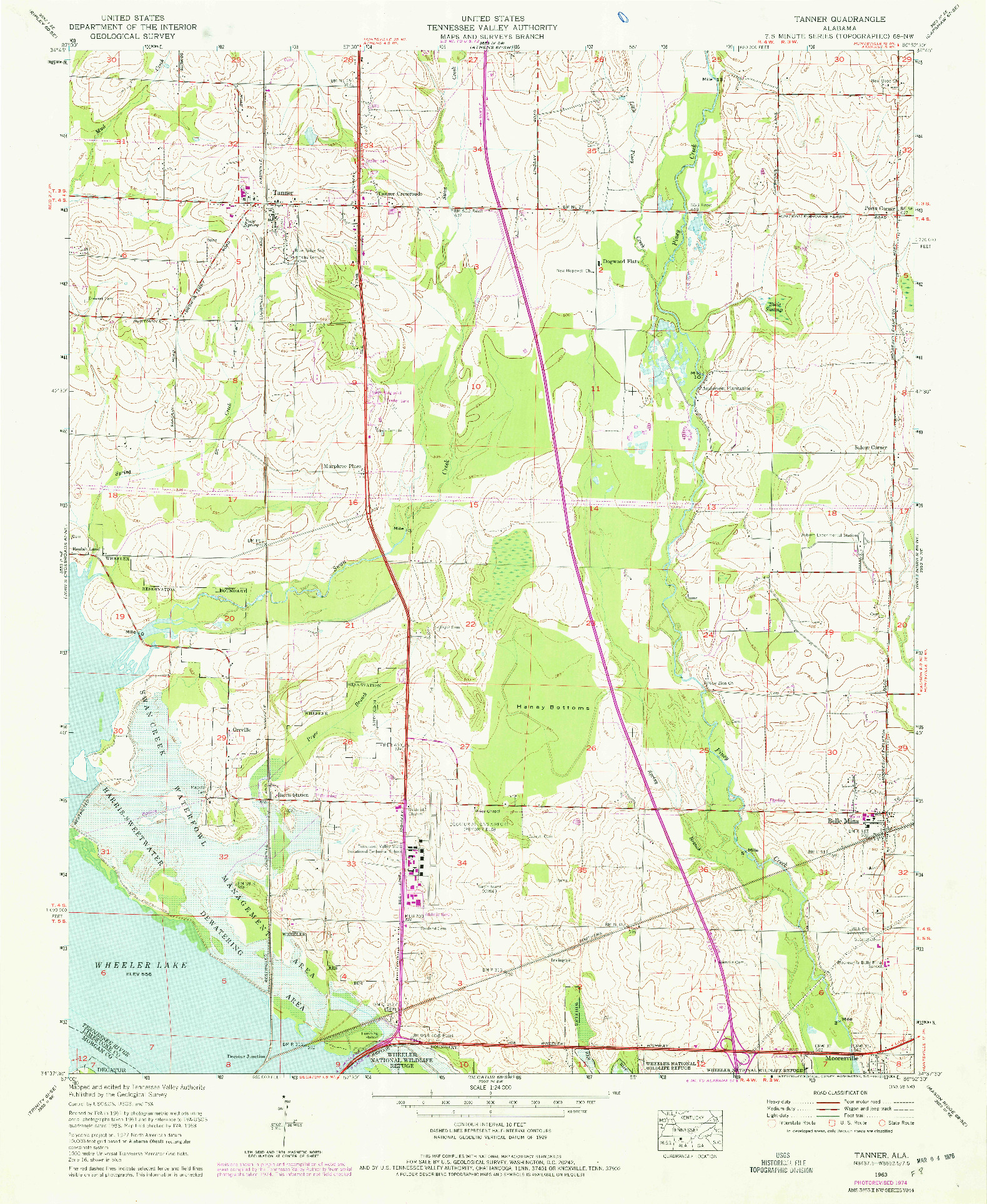 USGS 1:24000-SCALE QUADRANGLE FOR TANNER, AL 1963