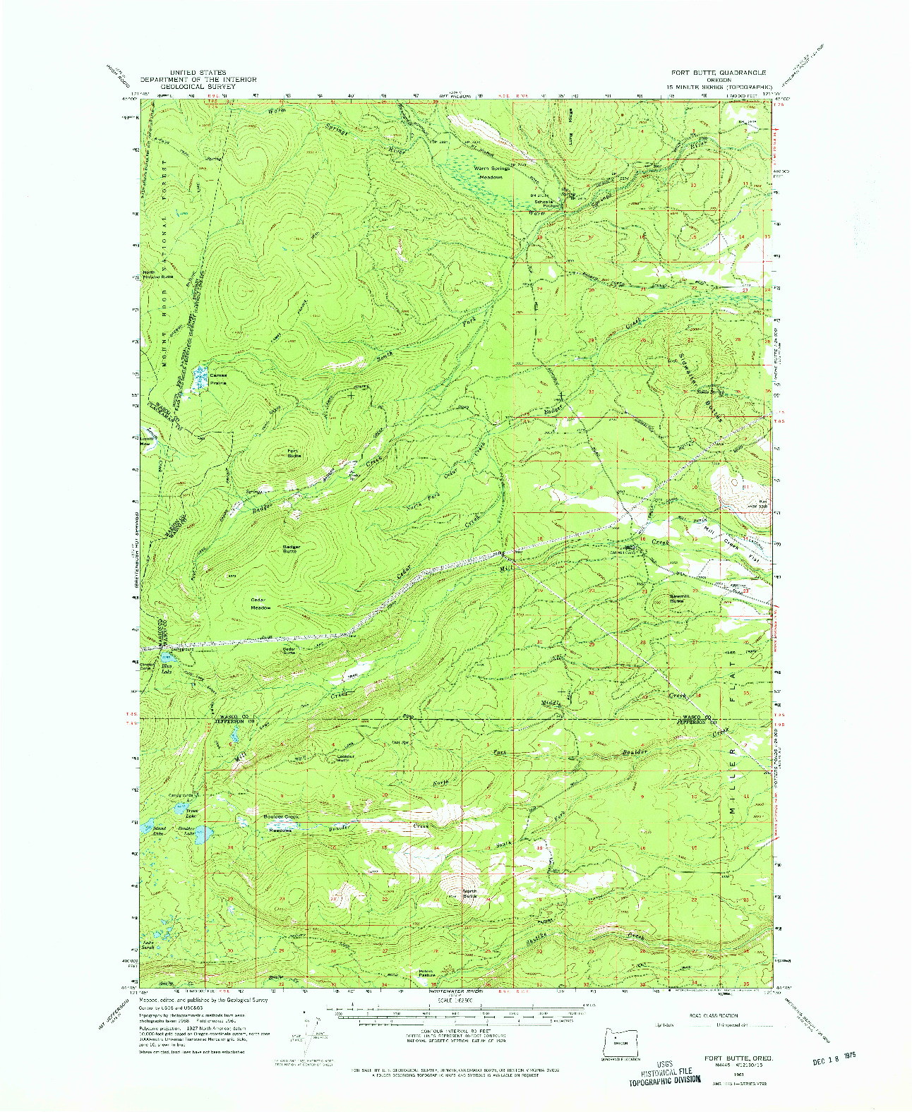 USGS 1:62500-SCALE QUADRANGLE FOR FORT BUTTE, OR 1961