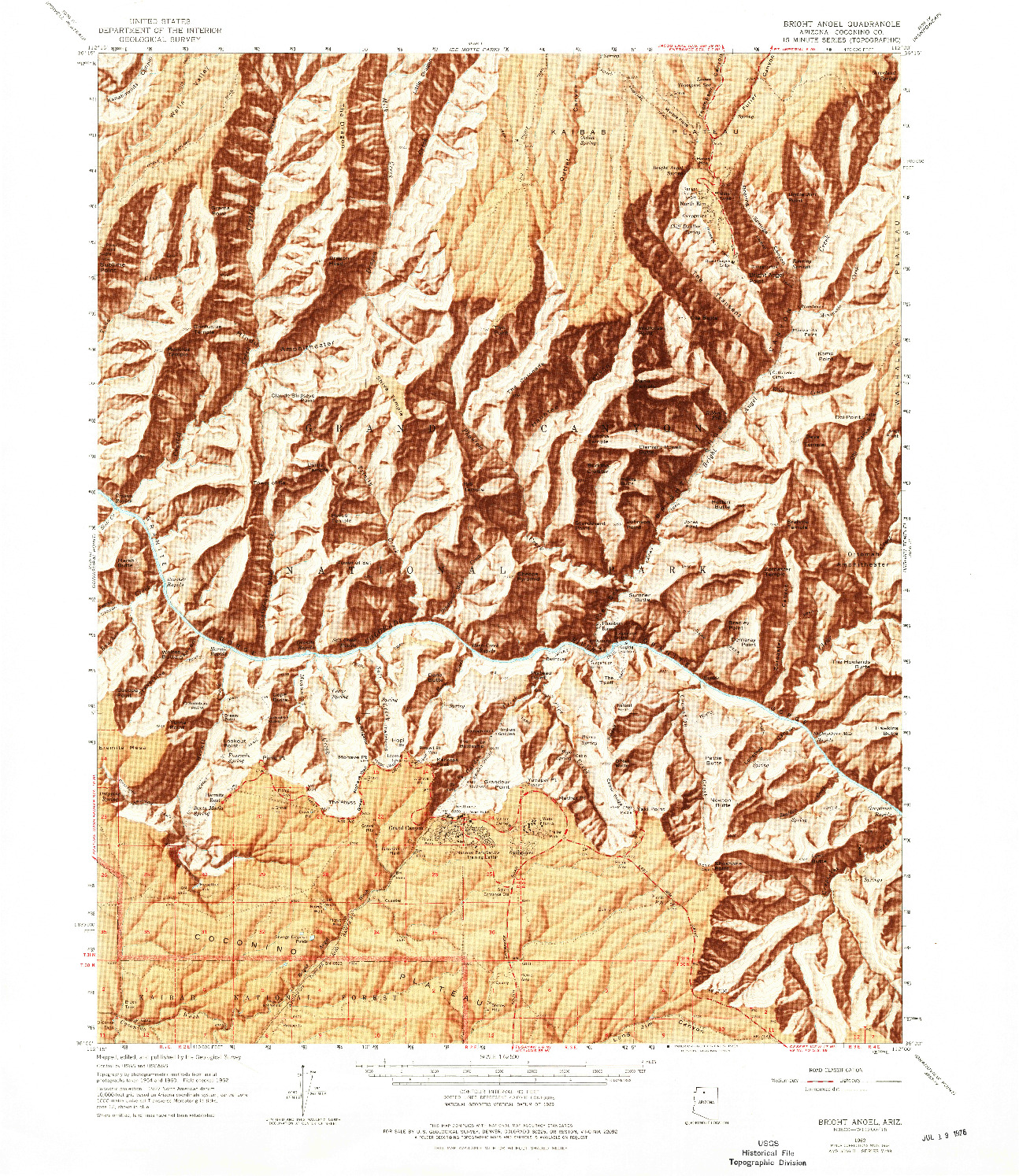 USGS 1:62500-SCALE QUADRANGLE FOR BRIGHT ANGEL, AZ 1962