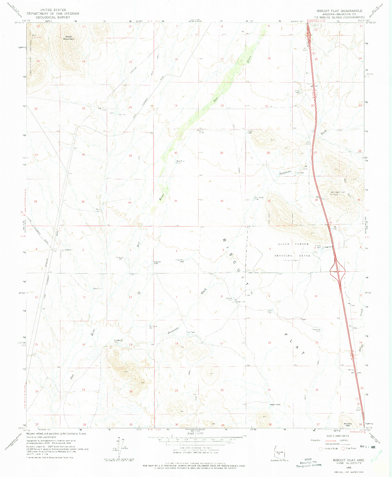 USGS 1:24000-SCALE QUADRANGLE FOR BISCUIT FLAT, AZ 1965