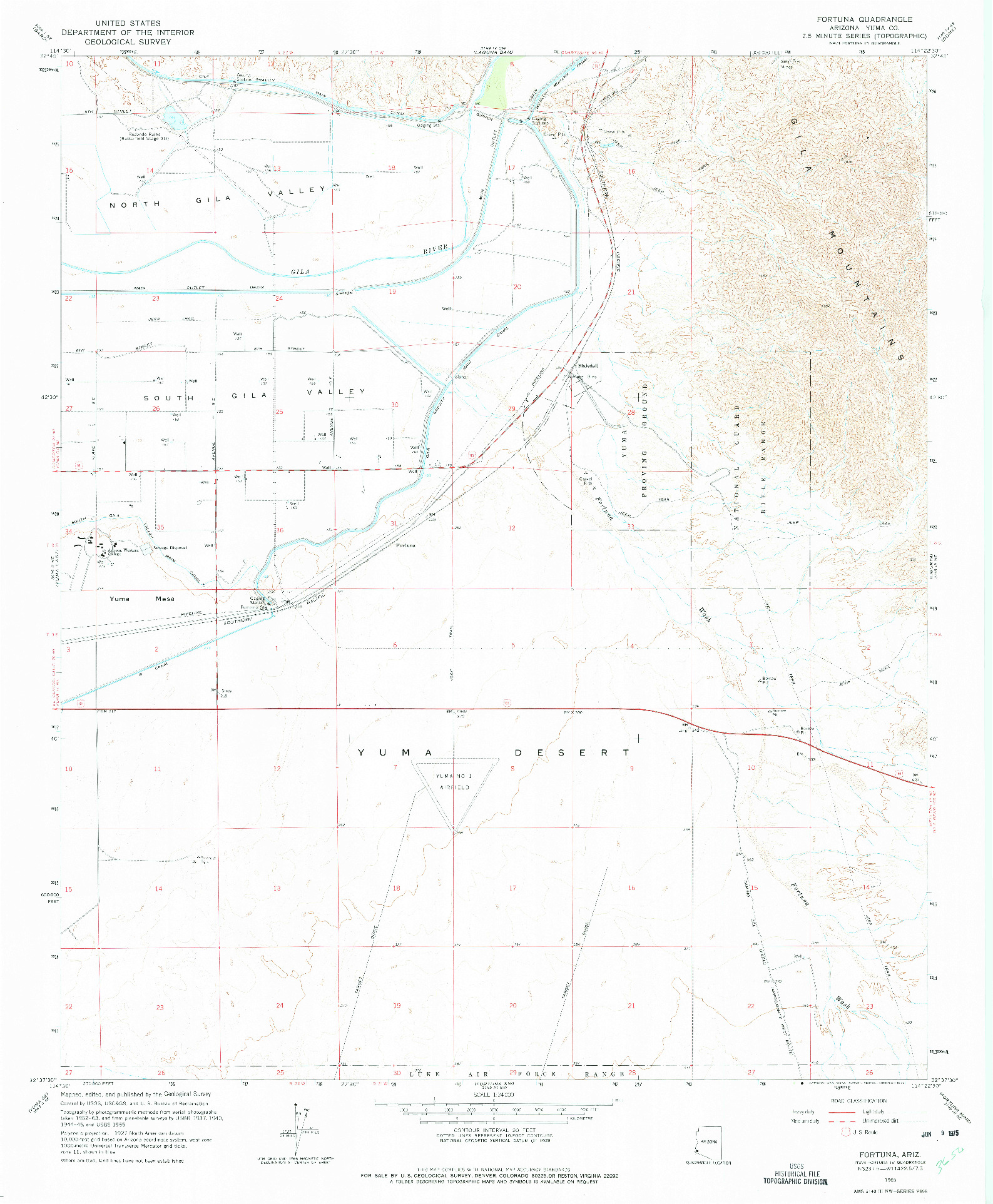 USGS 1:24000-SCALE QUADRANGLE FOR FORTUNA, AZ 1965