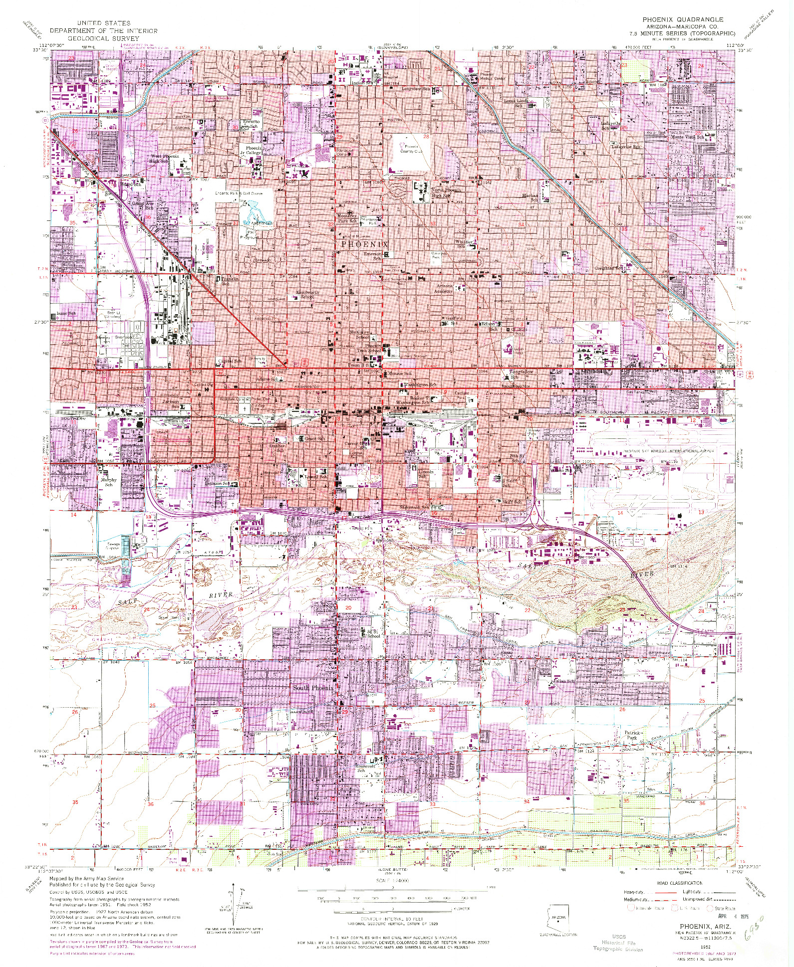 USGS 1:24000-SCALE QUADRANGLE FOR PHOENIX, AZ 1952