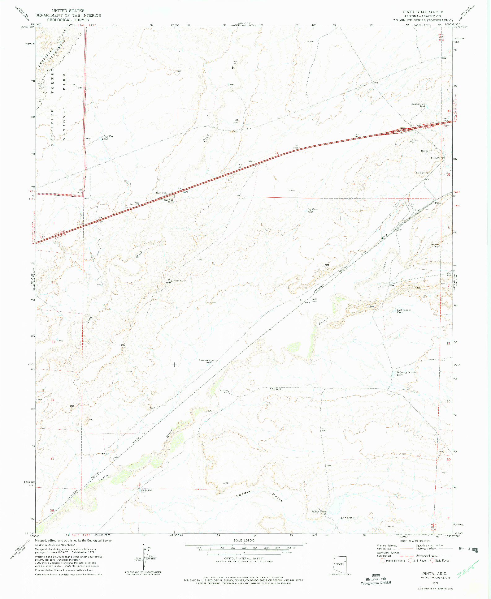 USGS 1:24000-SCALE QUADRANGLE FOR PINTA, AZ 1972