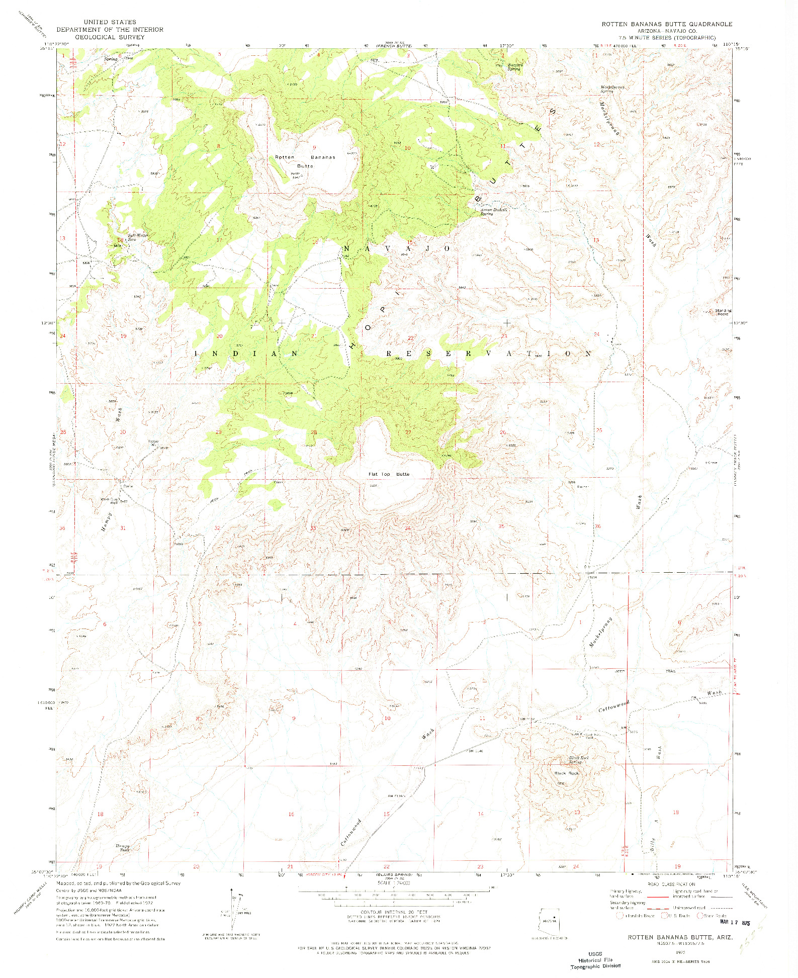 USGS 1:24000-SCALE QUADRANGLE FOR ROTTEN BANANAS BUTTE, AZ 1972