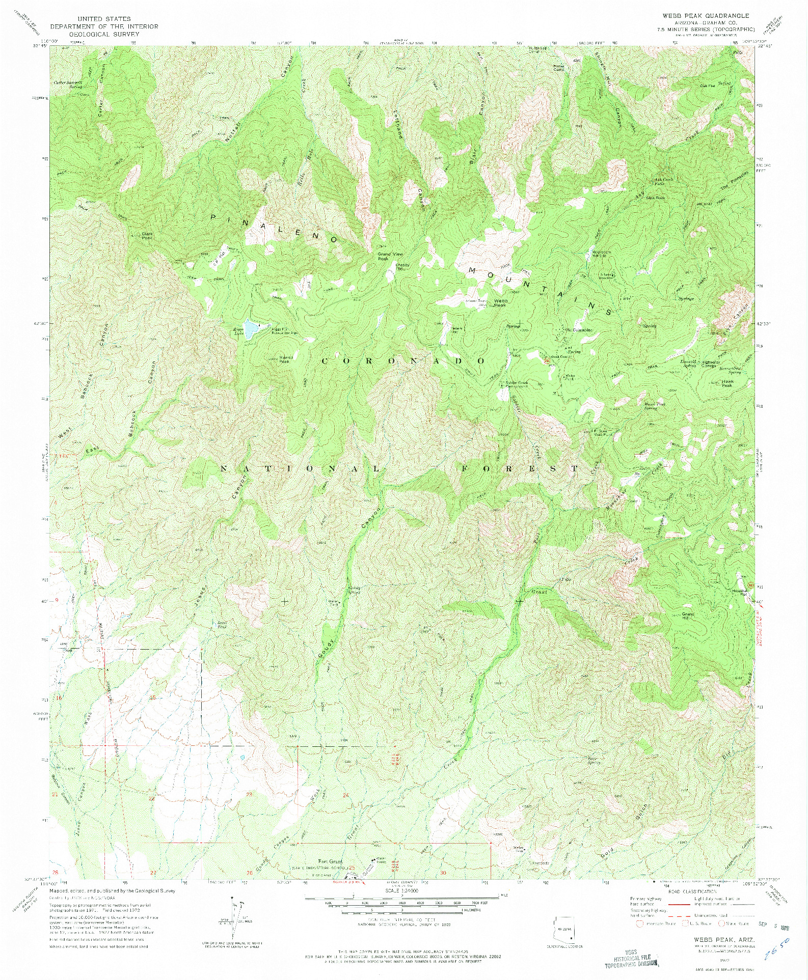 USGS 1:24000-SCALE QUADRANGLE FOR WEBB PEAK, AZ 1972