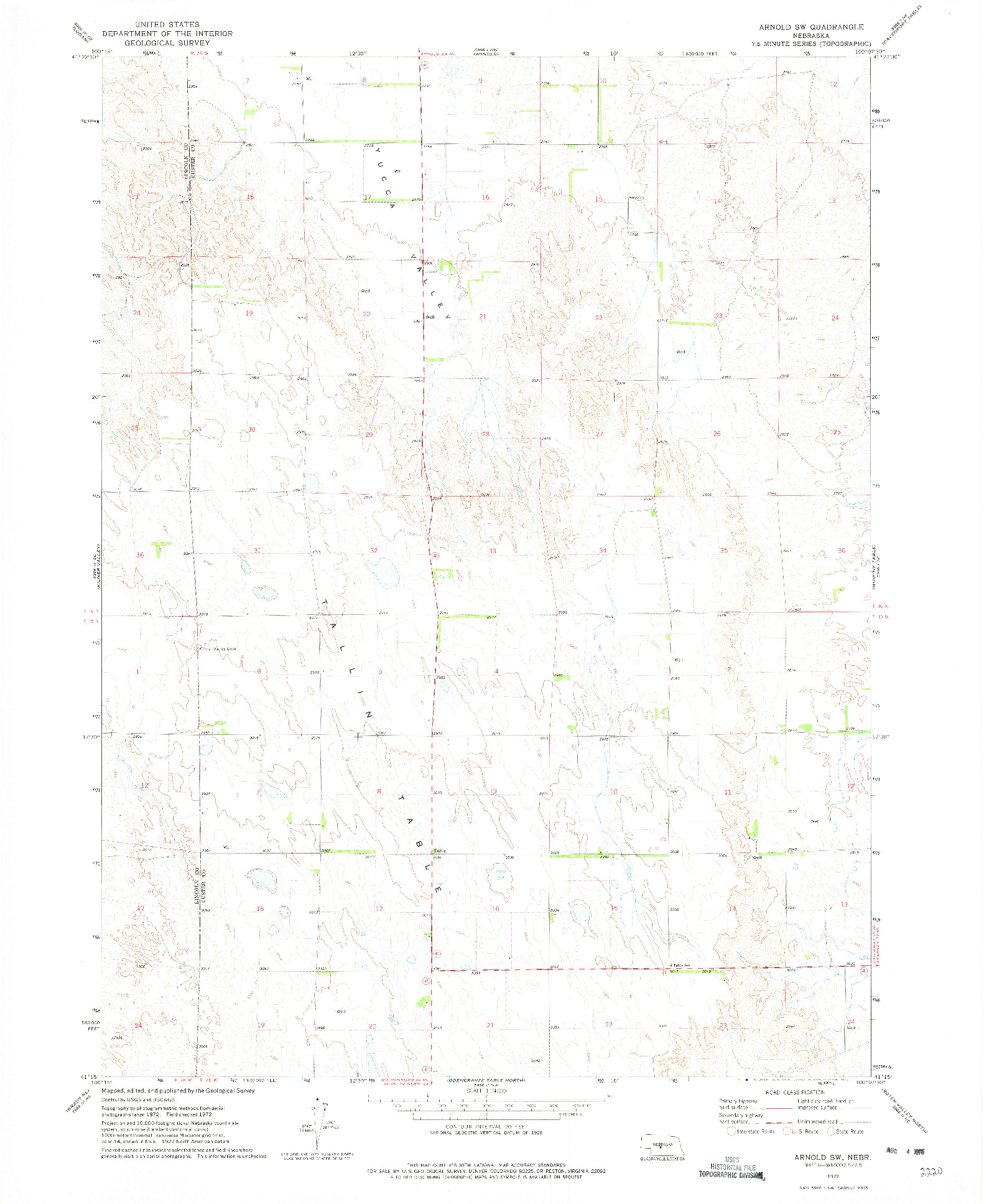 USGS 1:24000-SCALE QUADRANGLE FOR ARNOLD SW, NE 1972