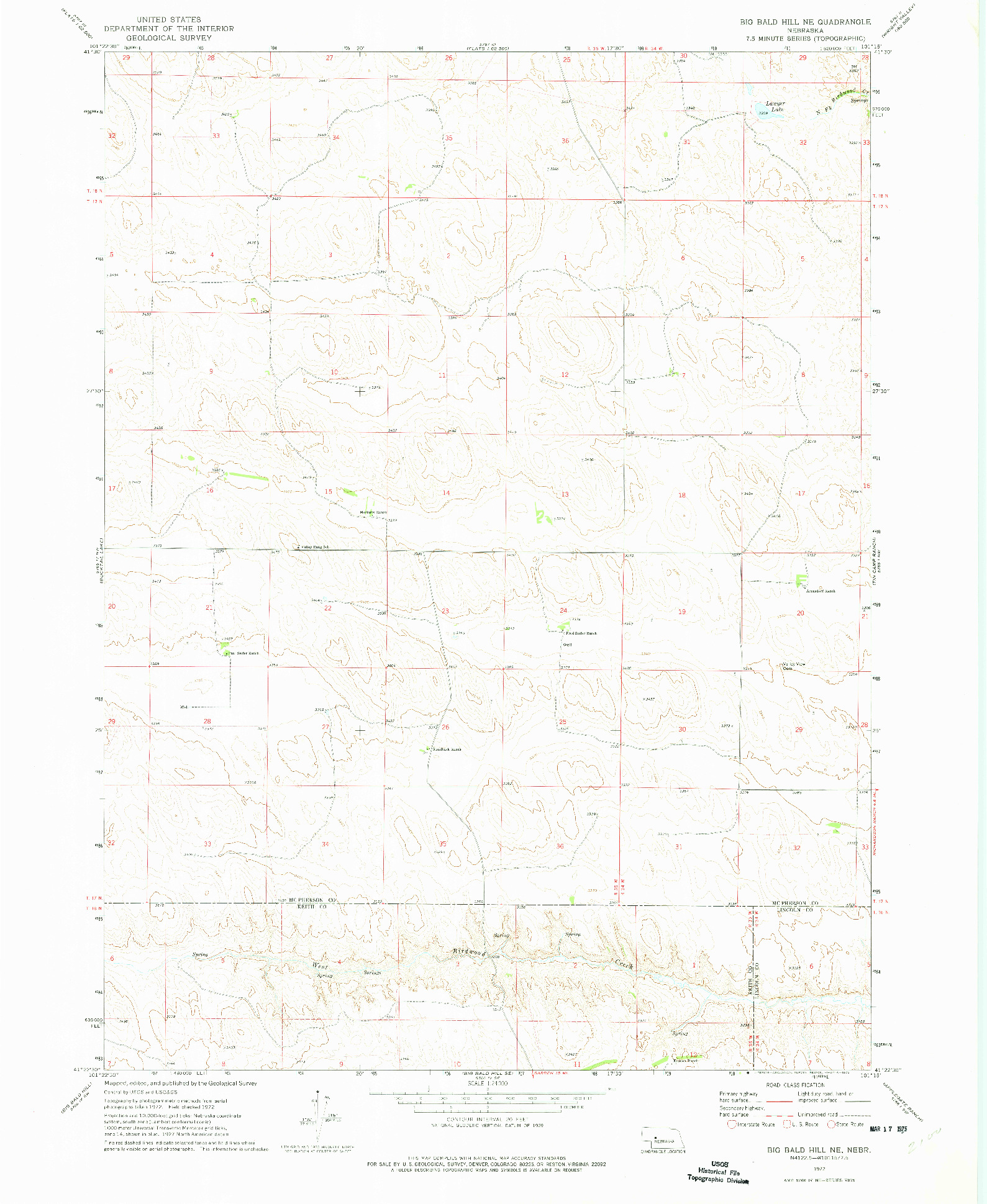 USGS 1:24000-SCALE QUADRANGLE FOR BIG BALD HILL NE, NE 1972