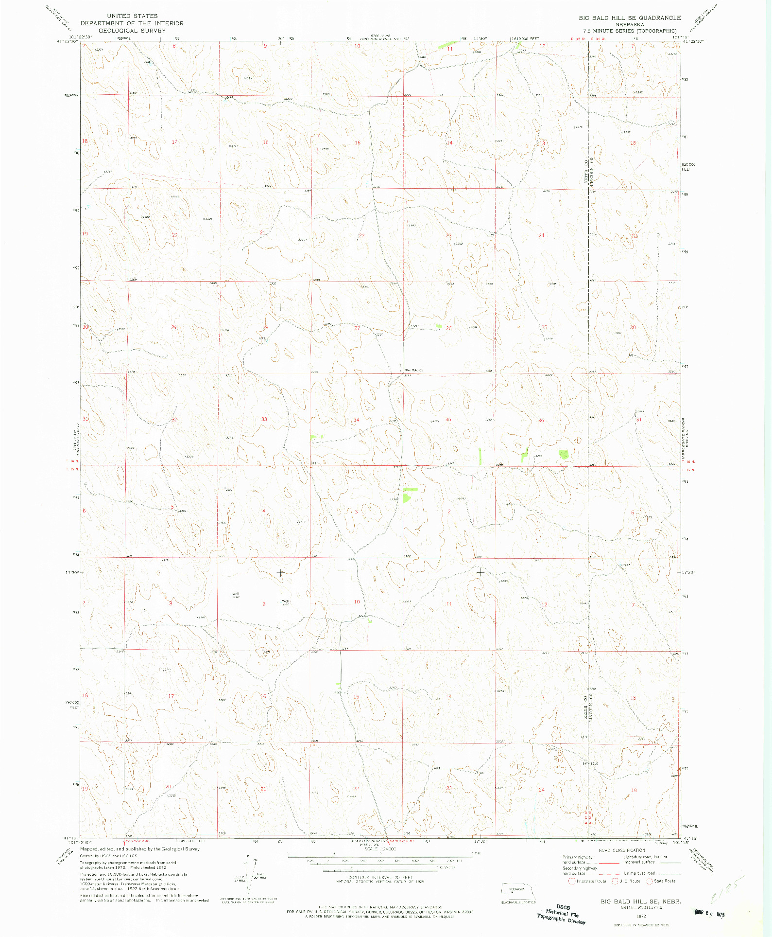 USGS 1:24000-SCALE QUADRANGLE FOR BIG BALD HILL SE, NE 1972