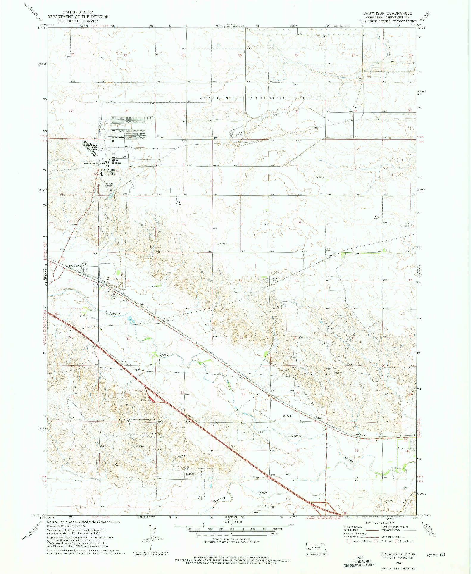 USGS 1:24000-SCALE QUADRANGLE FOR BROWNSON, NE 1972