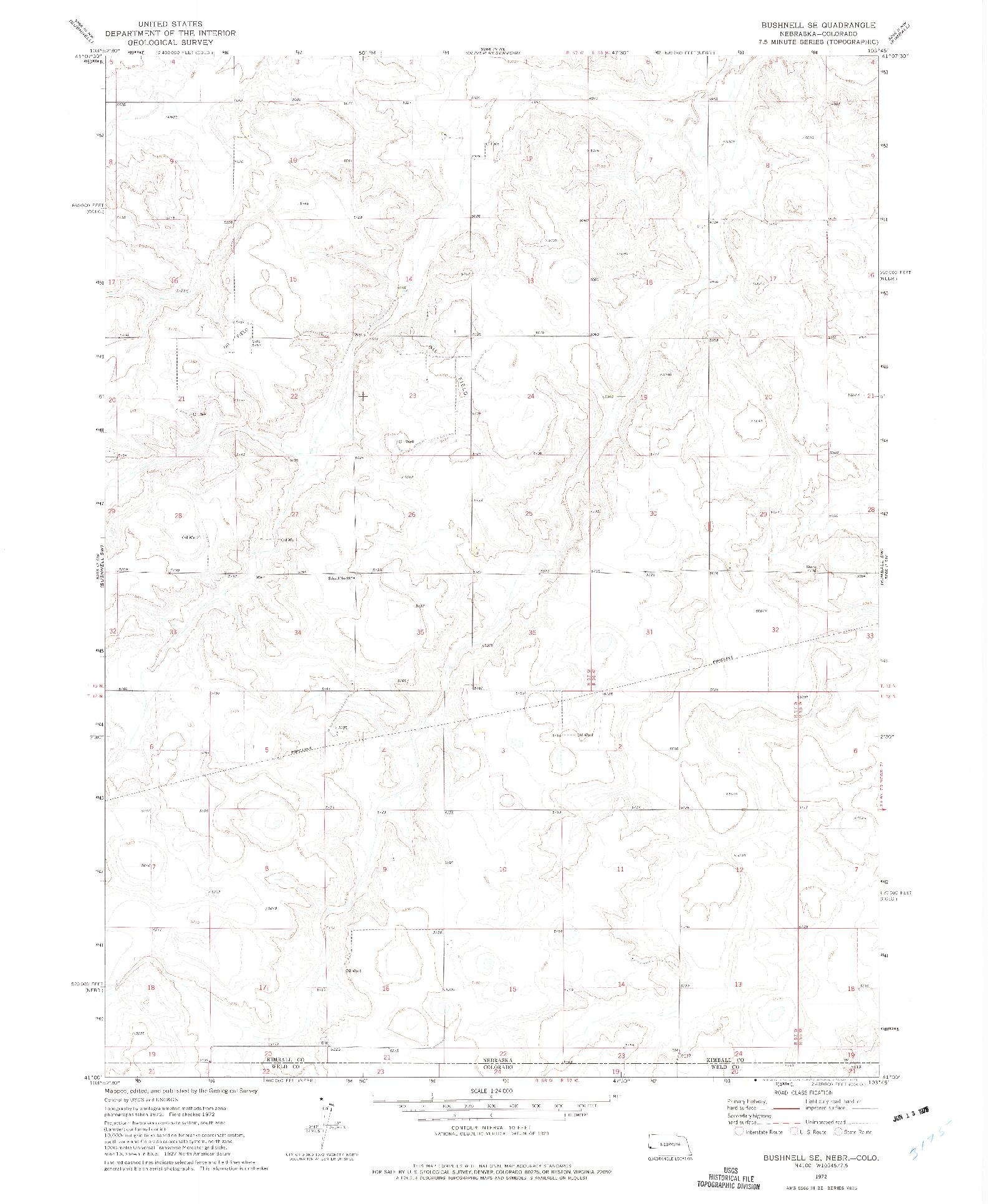 USGS 1:24000-SCALE QUADRANGLE FOR BUSHNELL SE, NE 1972