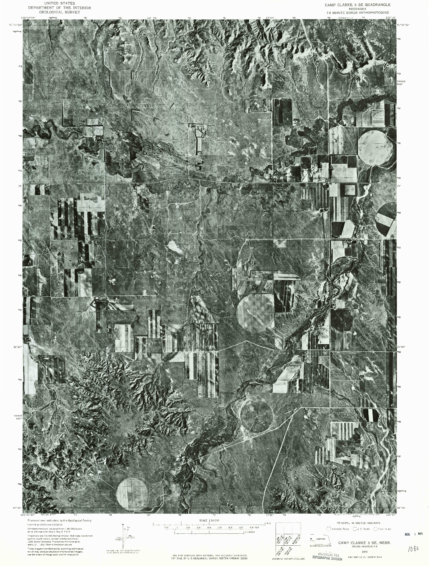 USGS 1:24000-SCALE QUADRANGLE FOR CAMP CLARKE 3 SE, NE 1973