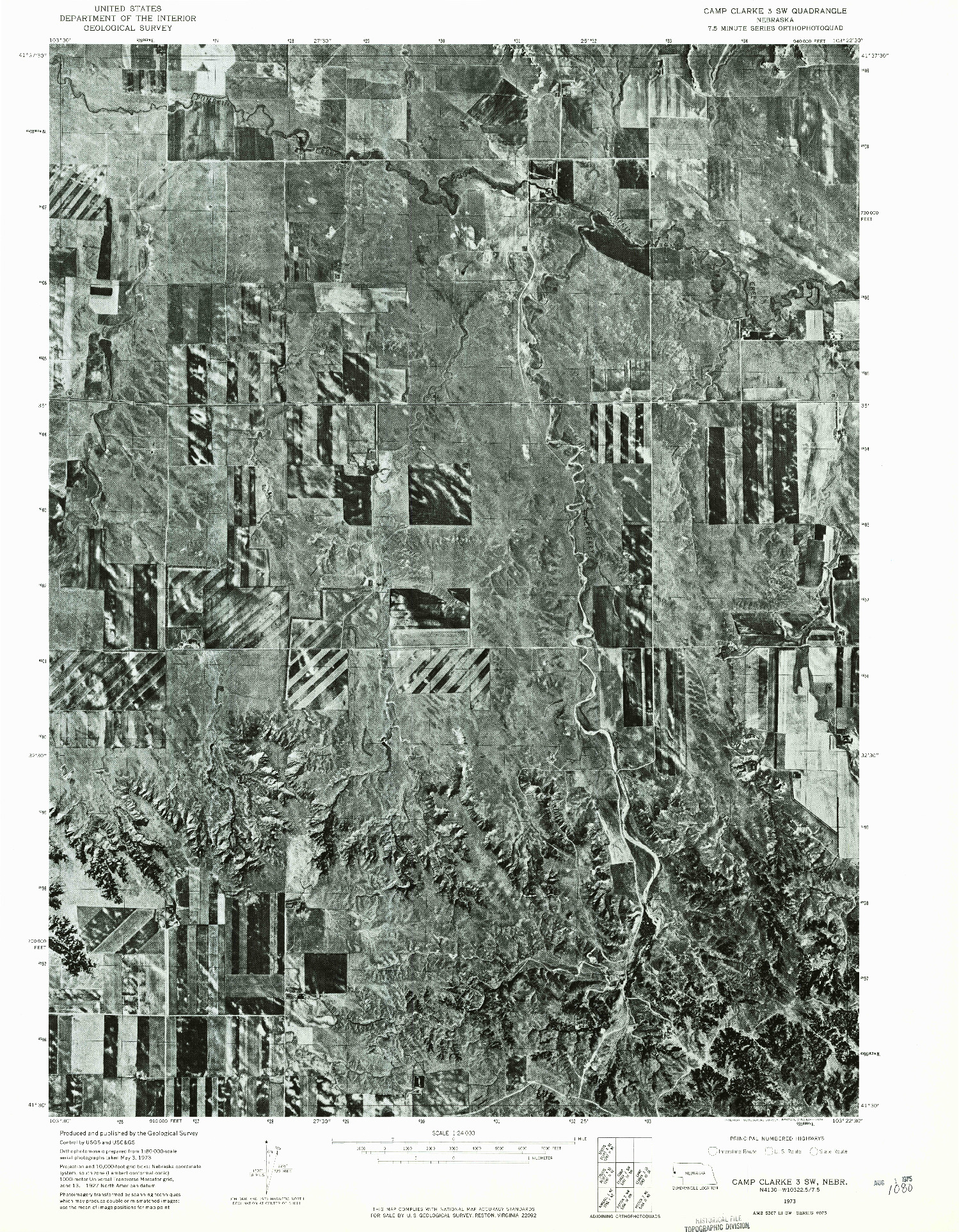 USGS 1:24000-SCALE QUADRANGLE FOR CAMP CLARKE 3 SW, NE 1973