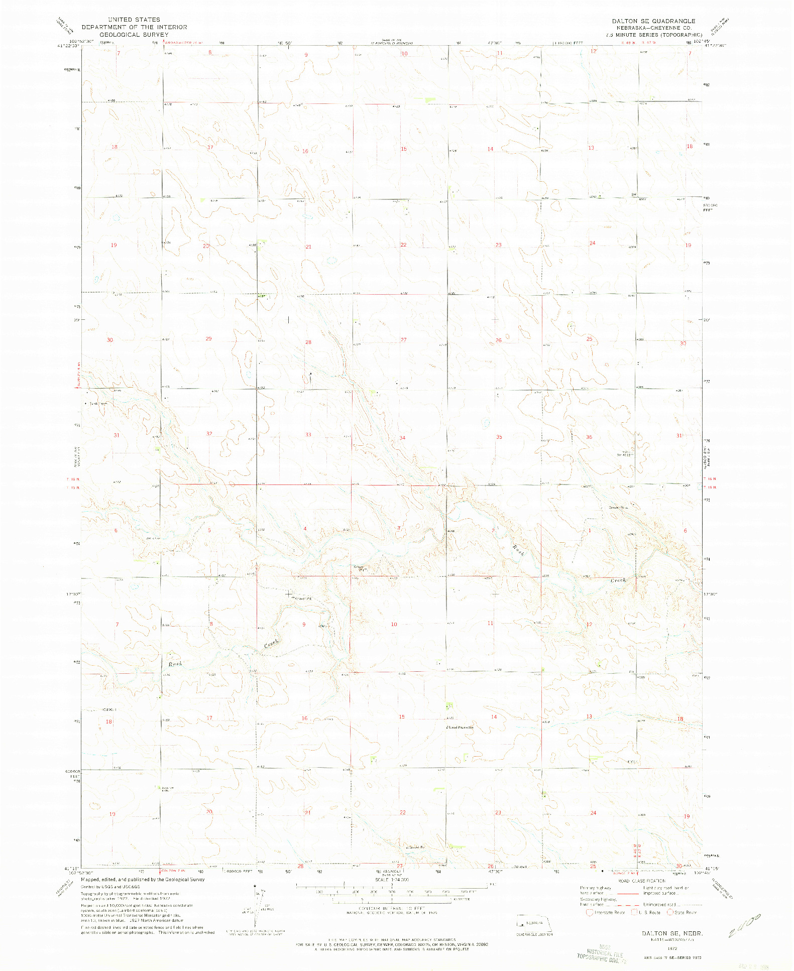 USGS 1:24000-SCALE QUADRANGLE FOR DALTON SE, NE 1972
