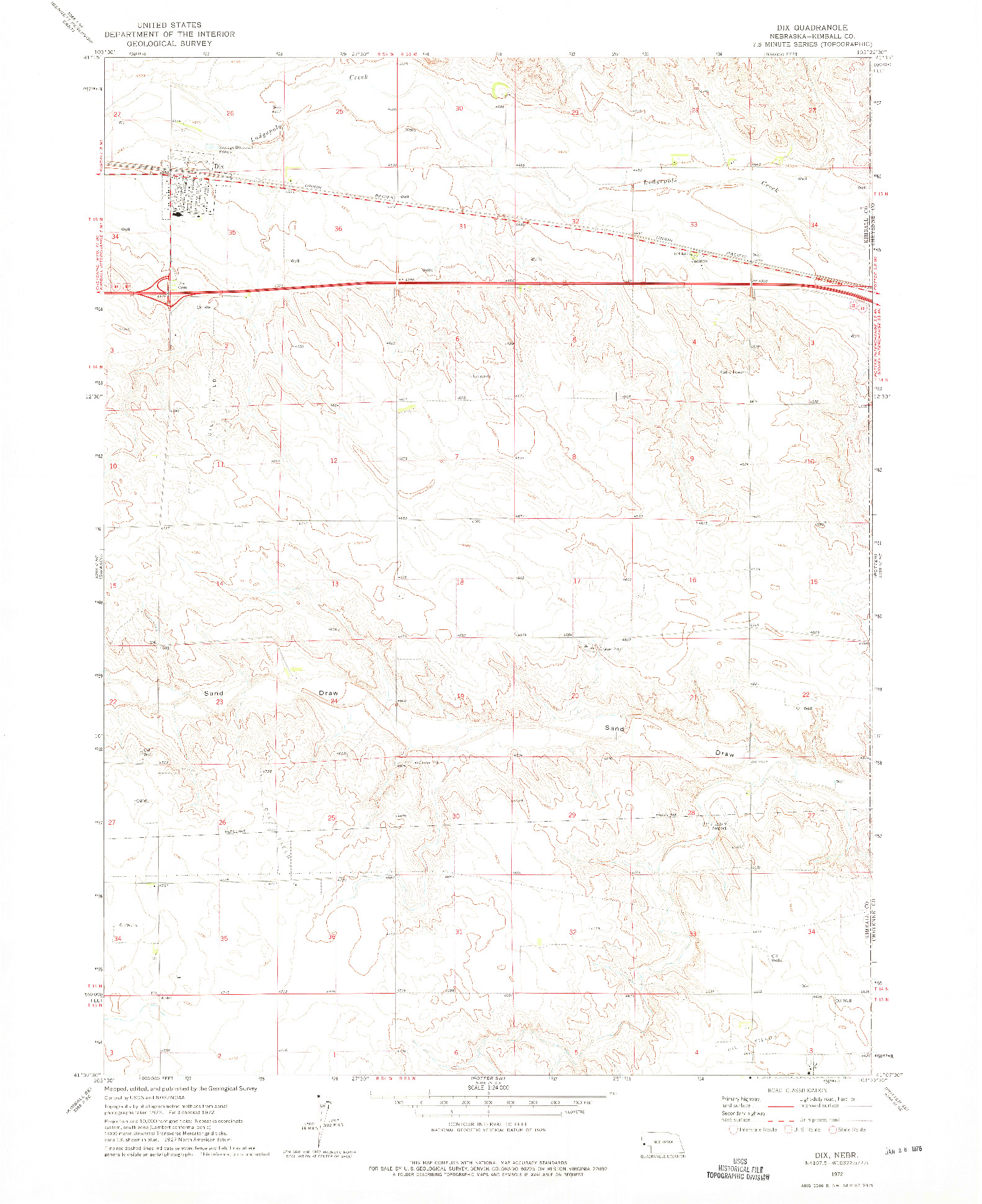 USGS 1:24000-SCALE QUADRANGLE FOR DIX, NE 1972