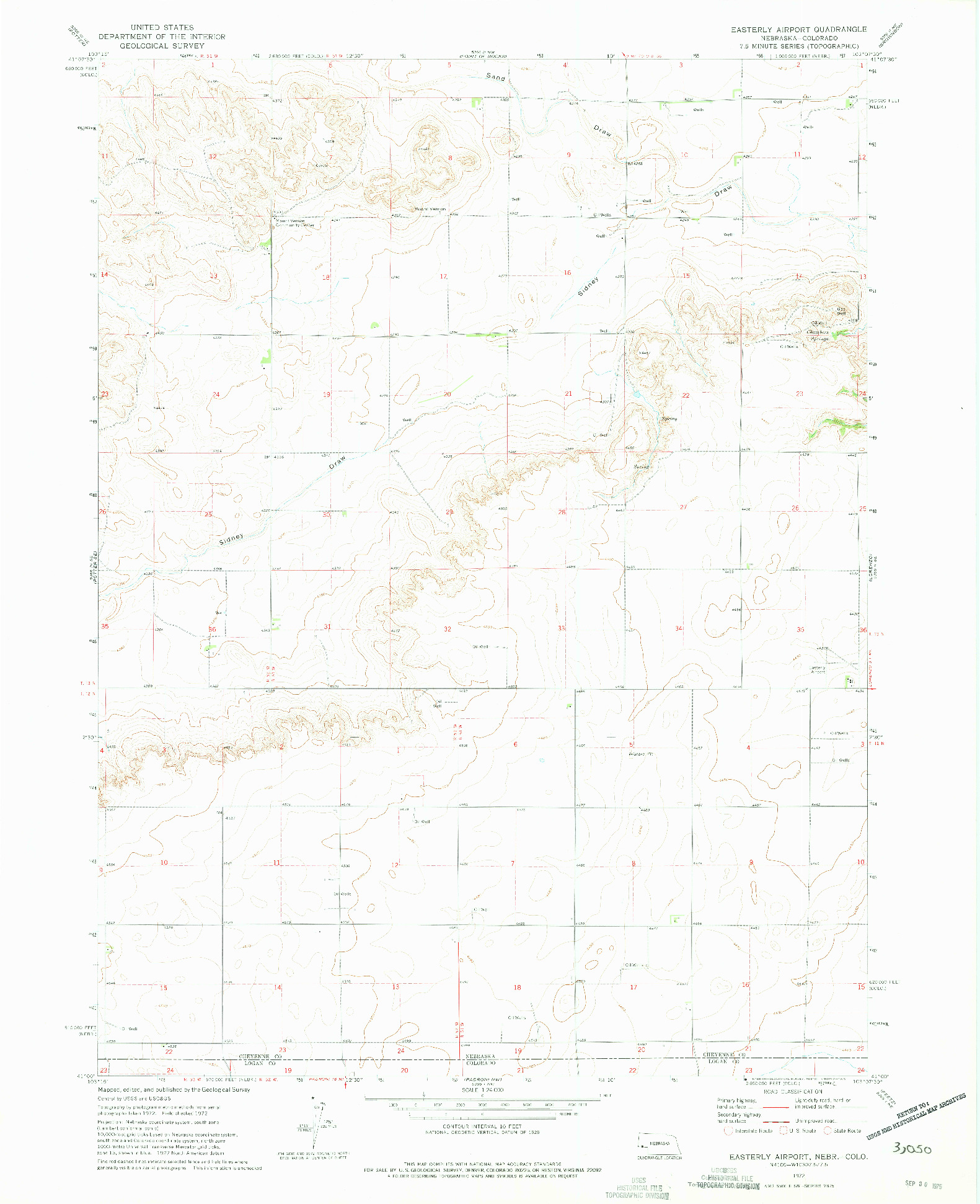 USGS 1:24000-SCALE QUADRANGLE FOR EASTERLY AIRPORT, NE 1972