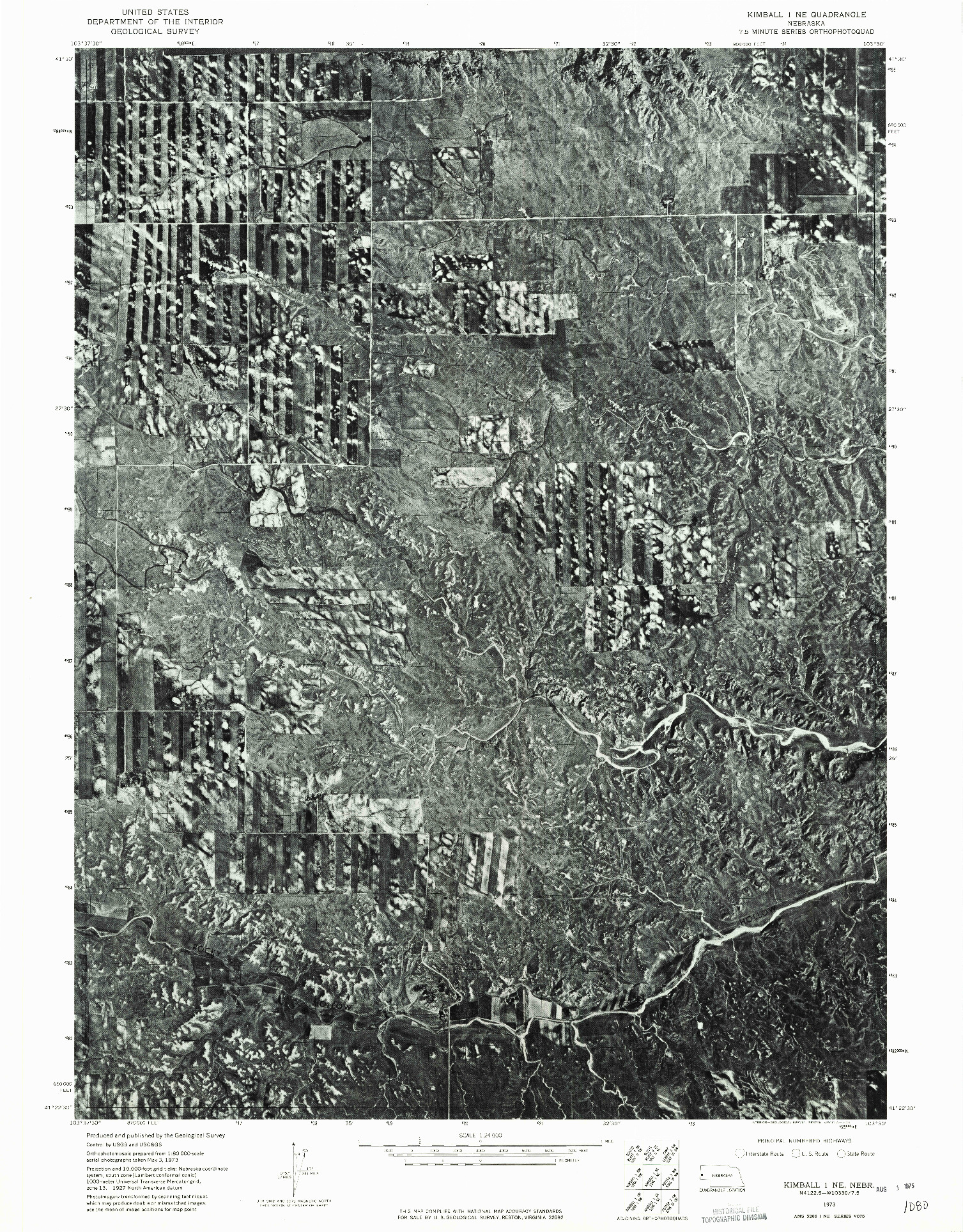 USGS 1:24000-SCALE QUADRANGLE FOR KIMBALL 1 NE, NE 1973