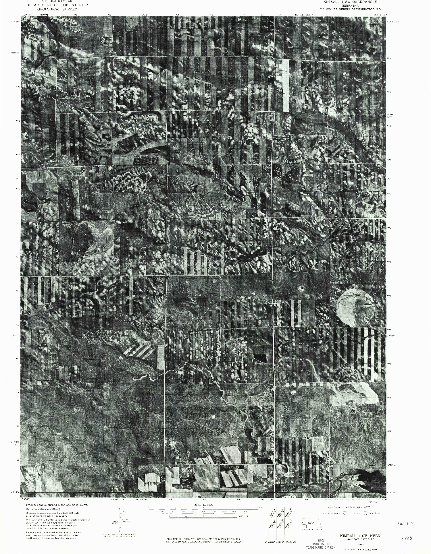 USGS 1:24000-SCALE QUADRANGLE FOR KIMBALL 1 SW, NE 1973