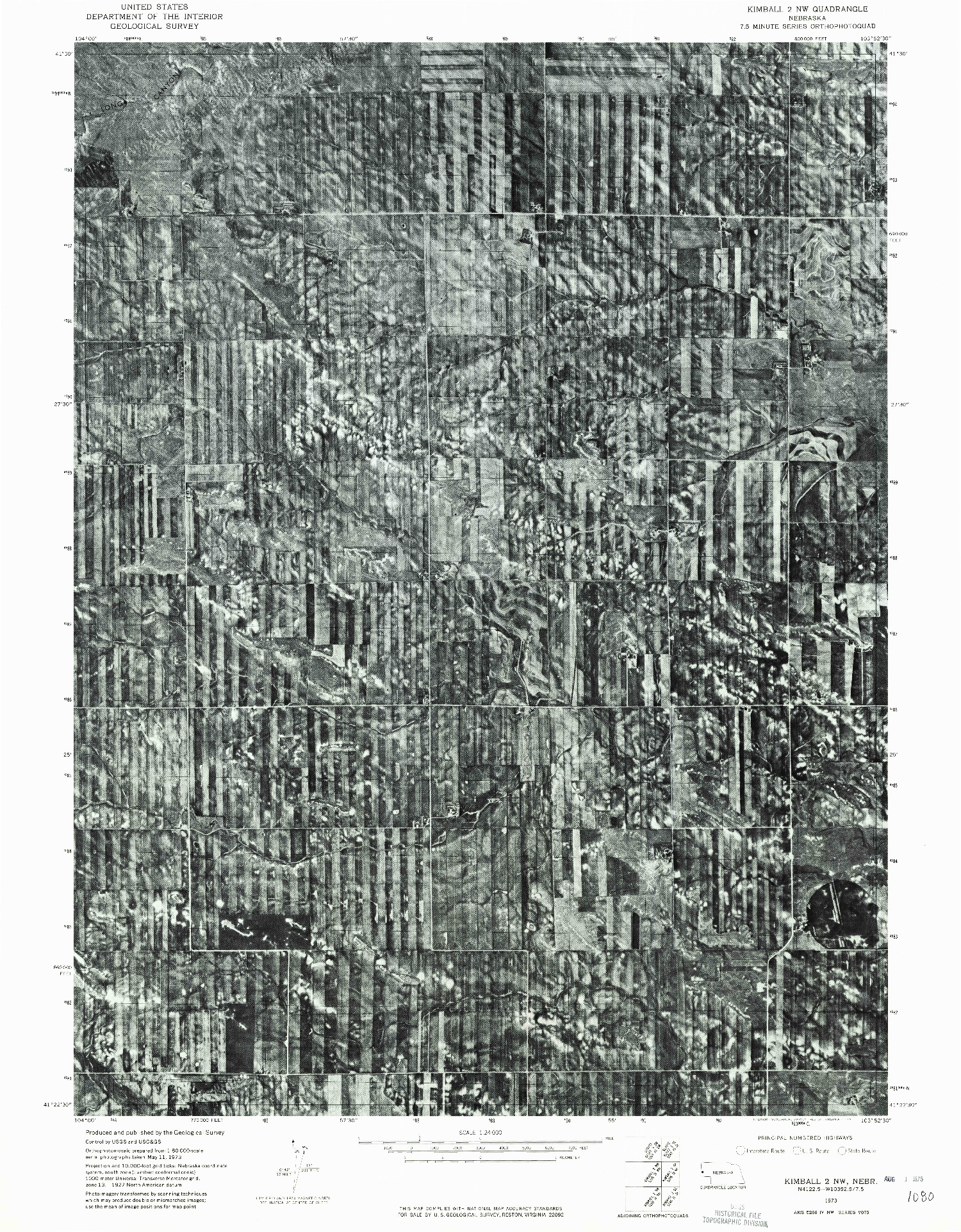 USGS 1:24000-SCALE QUADRANGLE FOR KIMBALL 2 NW, NE 1973