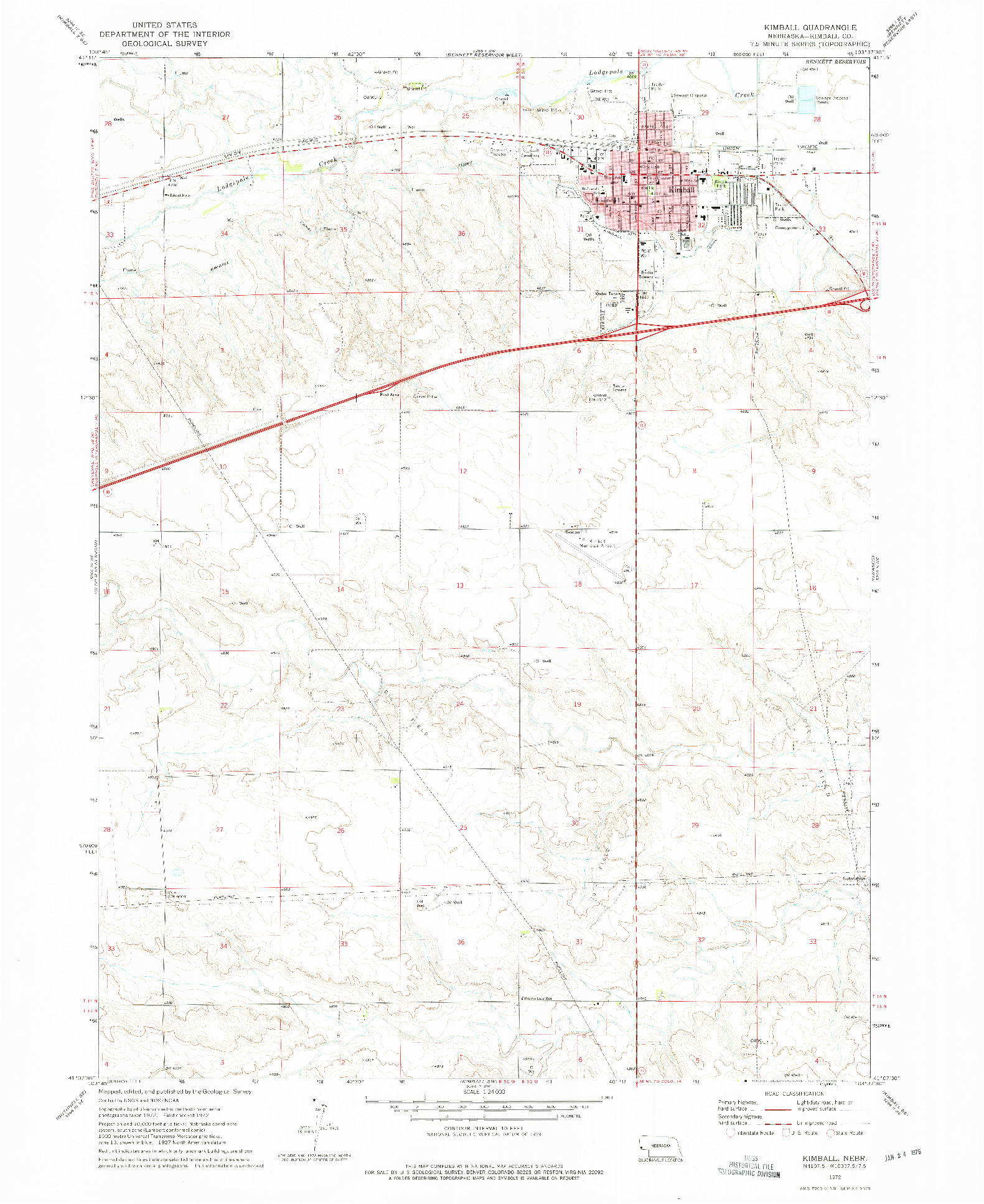 USGS 1:24000-SCALE QUADRANGLE FOR KIMBALL, NE 1972