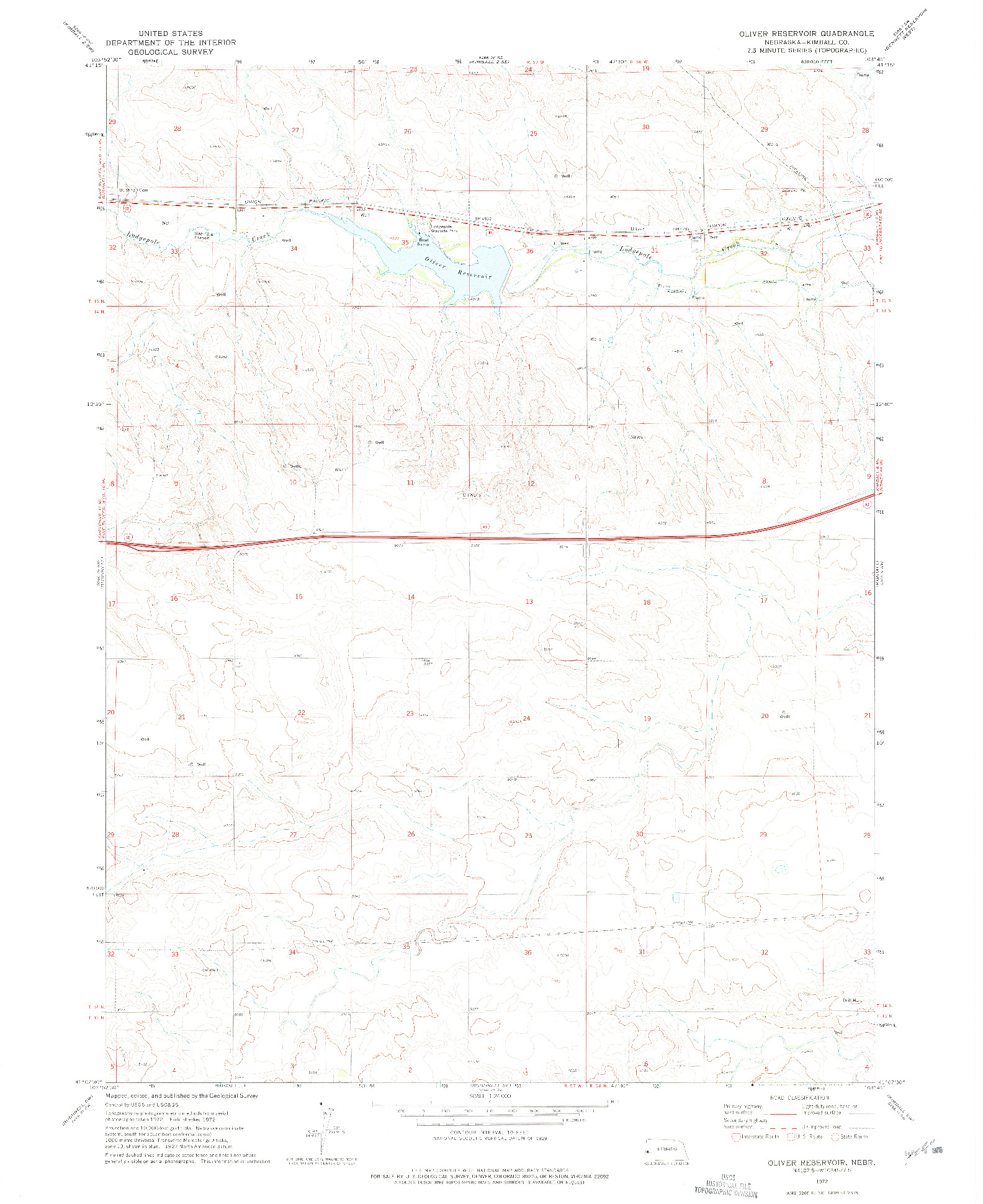 USGS 1:24000-SCALE QUADRANGLE FOR OLIVER RESERVOIR, NE 1972