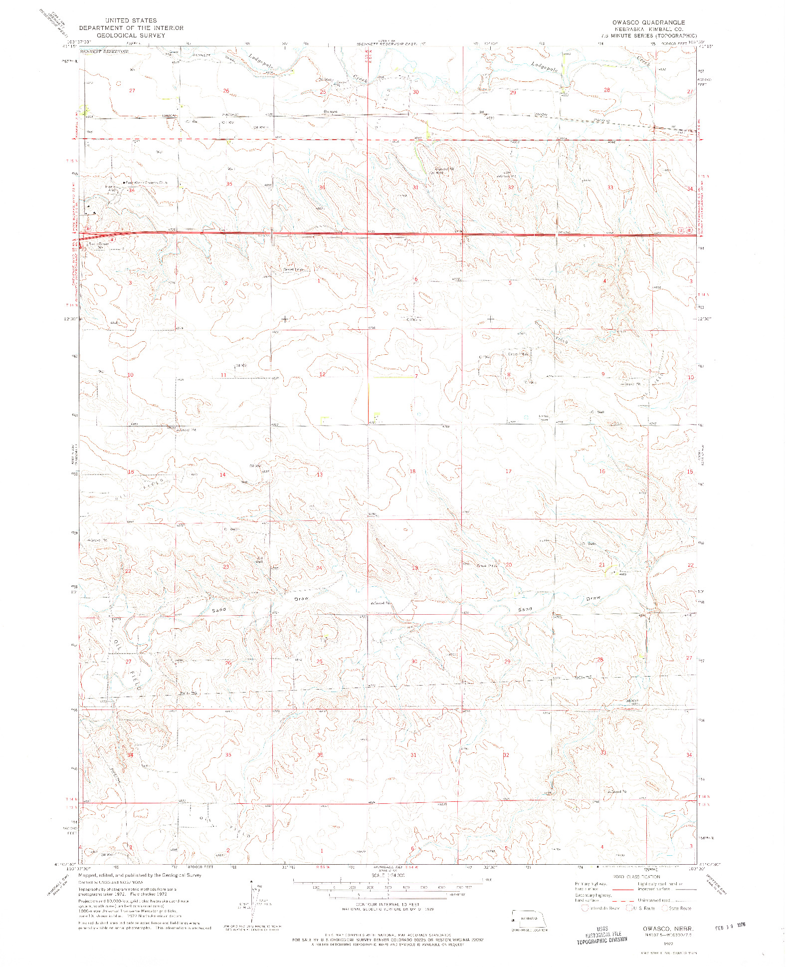 USGS 1:24000-SCALE QUADRANGLE FOR OWASCO, NE 1972
