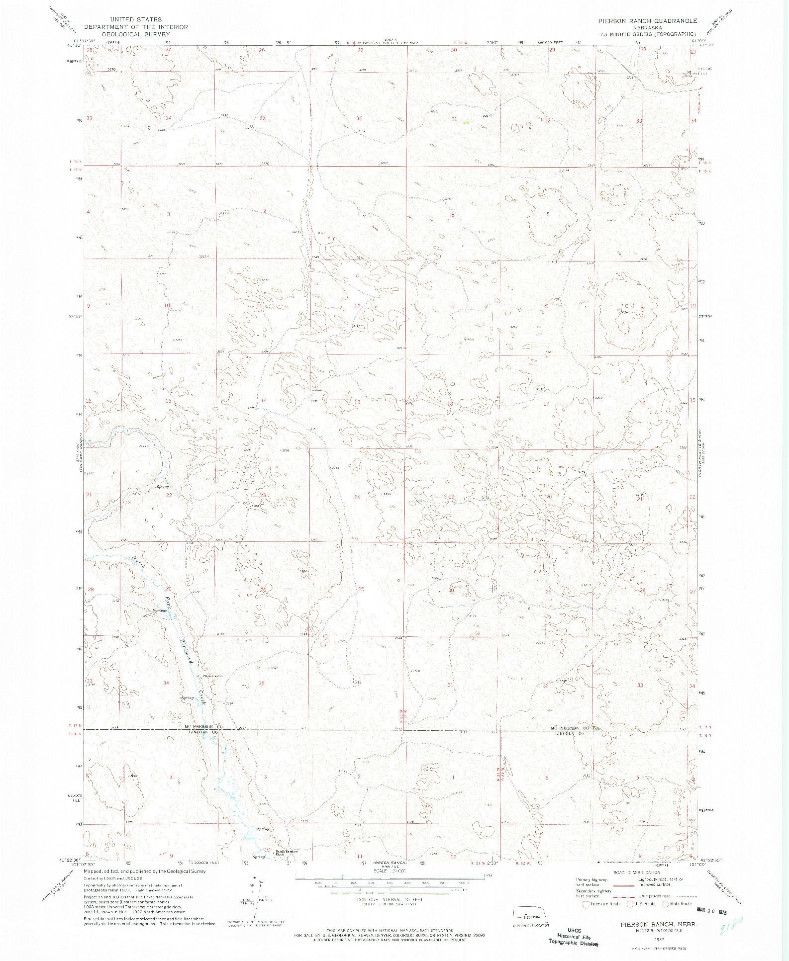 USGS 1:24000-SCALE QUADRANGLE FOR PIERSON RANCH, NE 1972