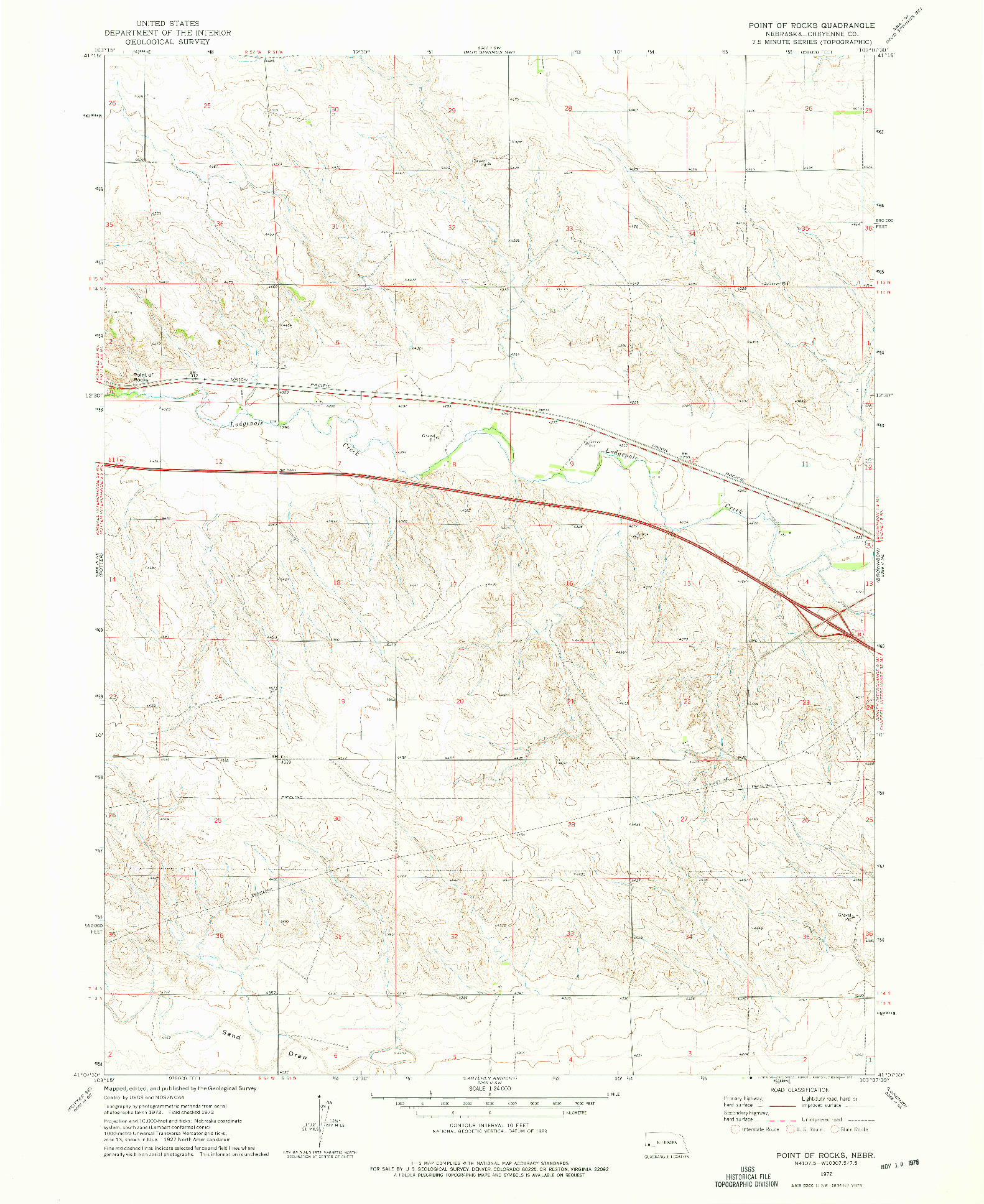 USGS 1:24000-SCALE QUADRANGLE FOR POINT OF ROCKS, NE 1972