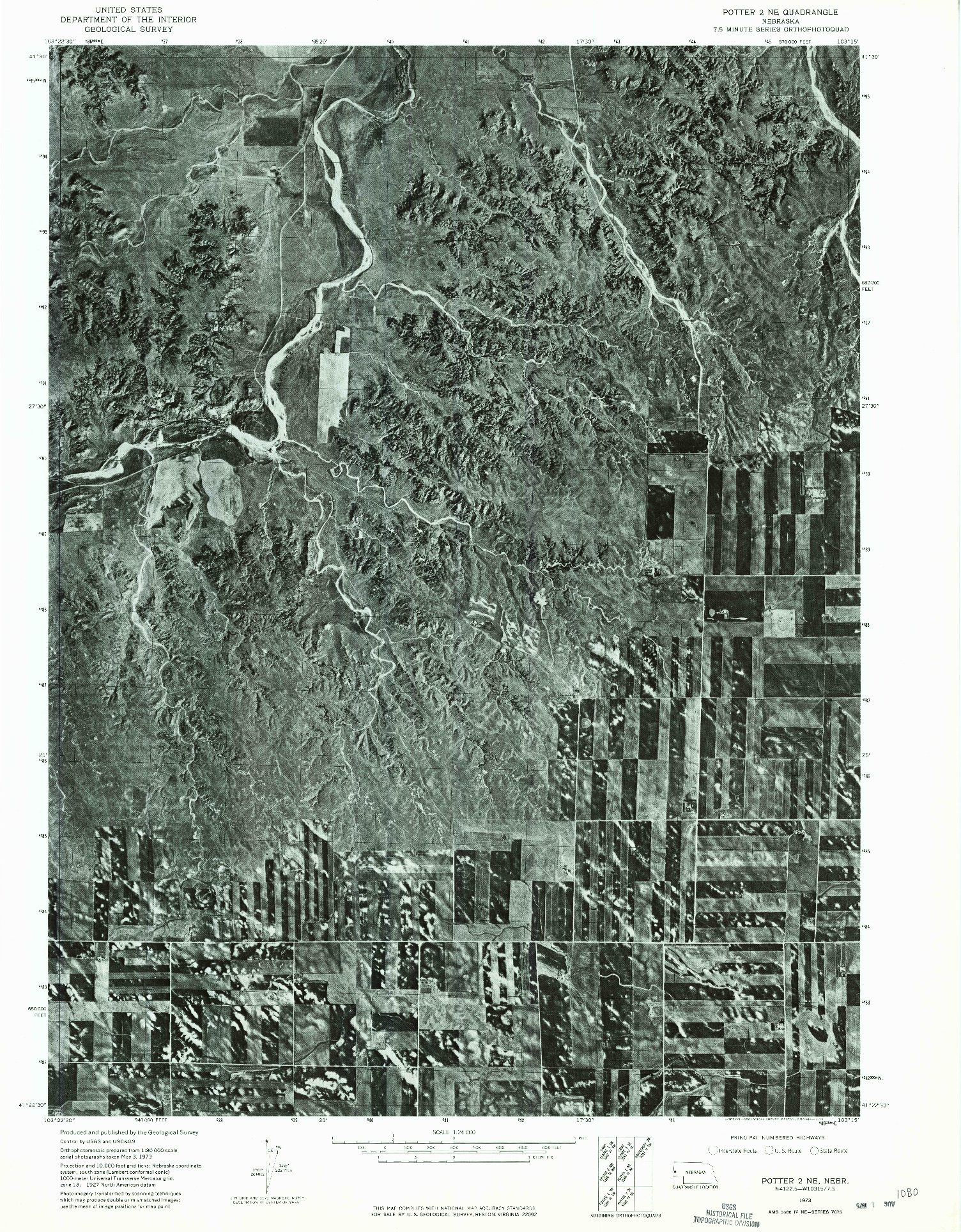 USGS 1:24000-SCALE QUADRANGLE FOR POTTER 2 NE, NE 1973