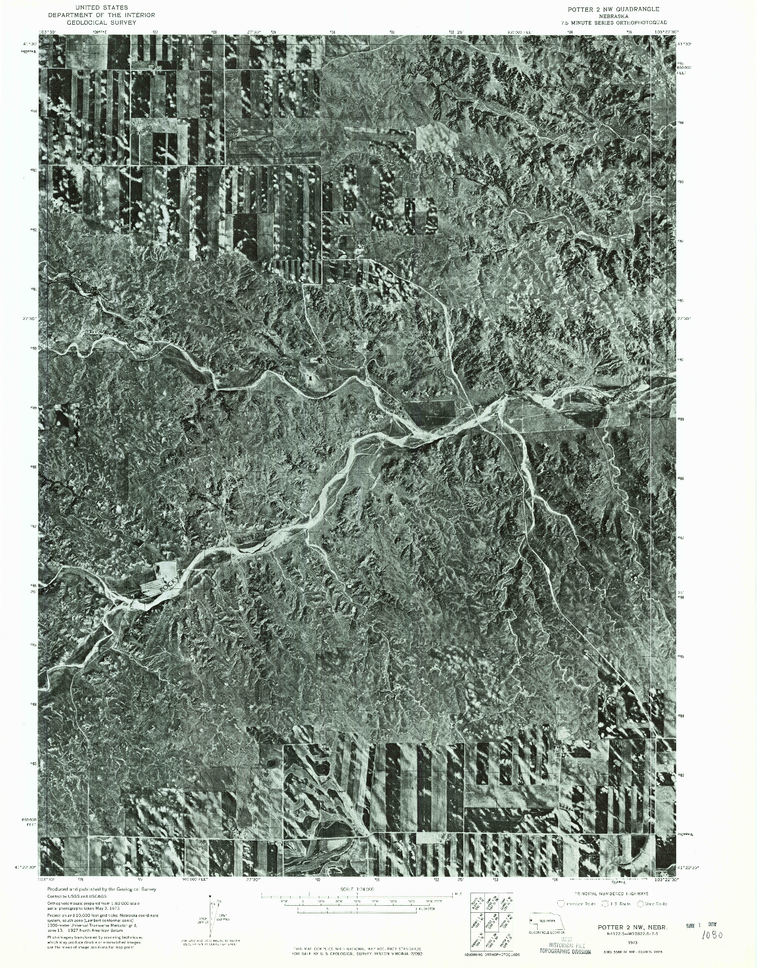USGS 1:24000-SCALE QUADRANGLE FOR POTTER 2 NW, NE 1973