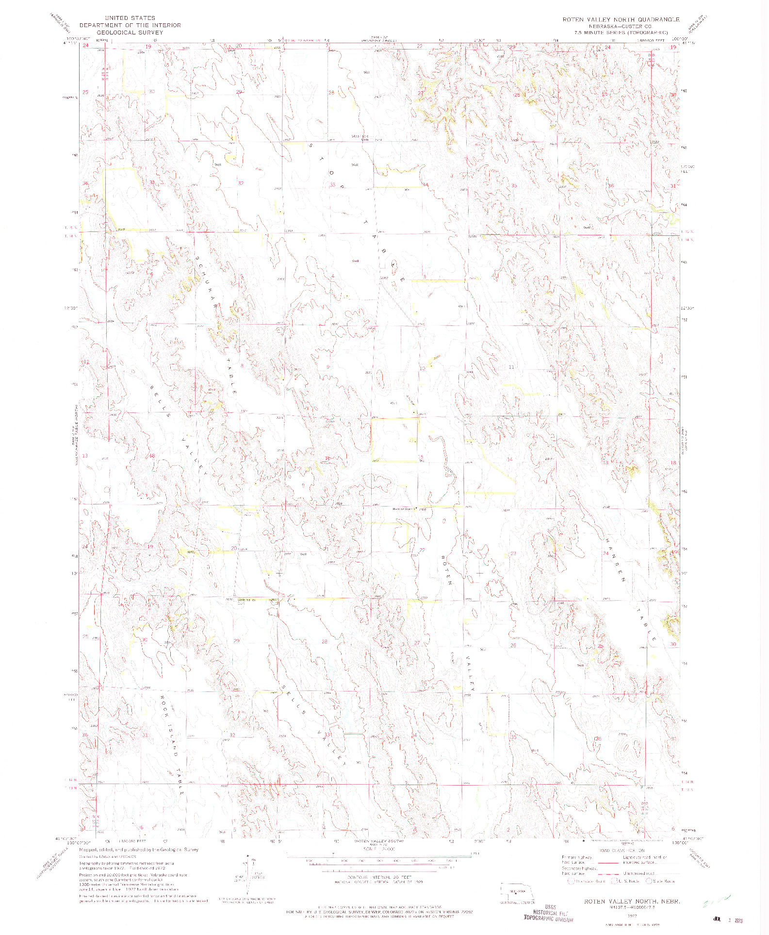 USGS 1:24000-SCALE QUADRANGLE FOR ROTEN VALLEY NORTH, NE 1972