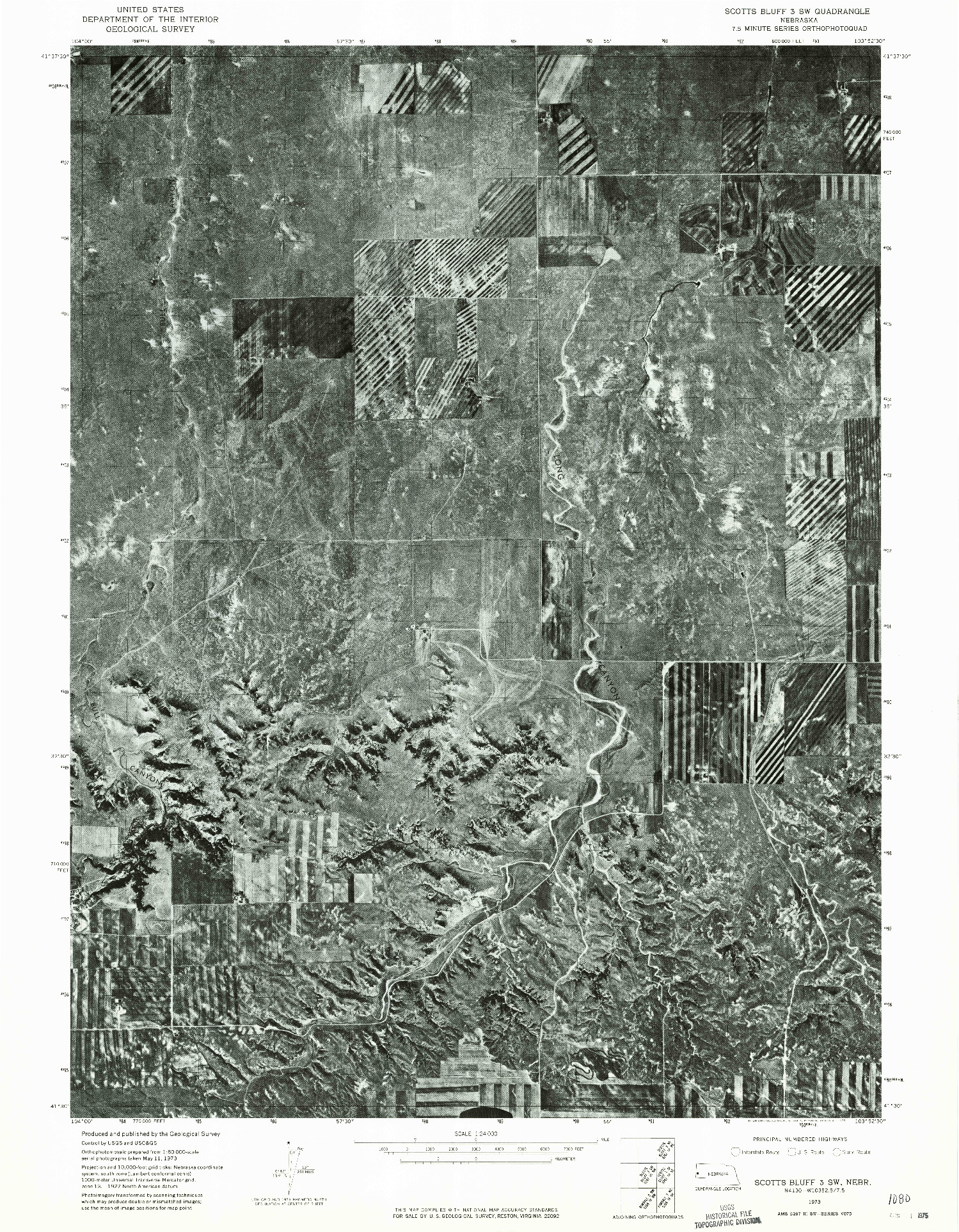 USGS 1:24000-SCALE QUADRANGLE FOR SCOTTS BLUFF 3 SW, NE 1973